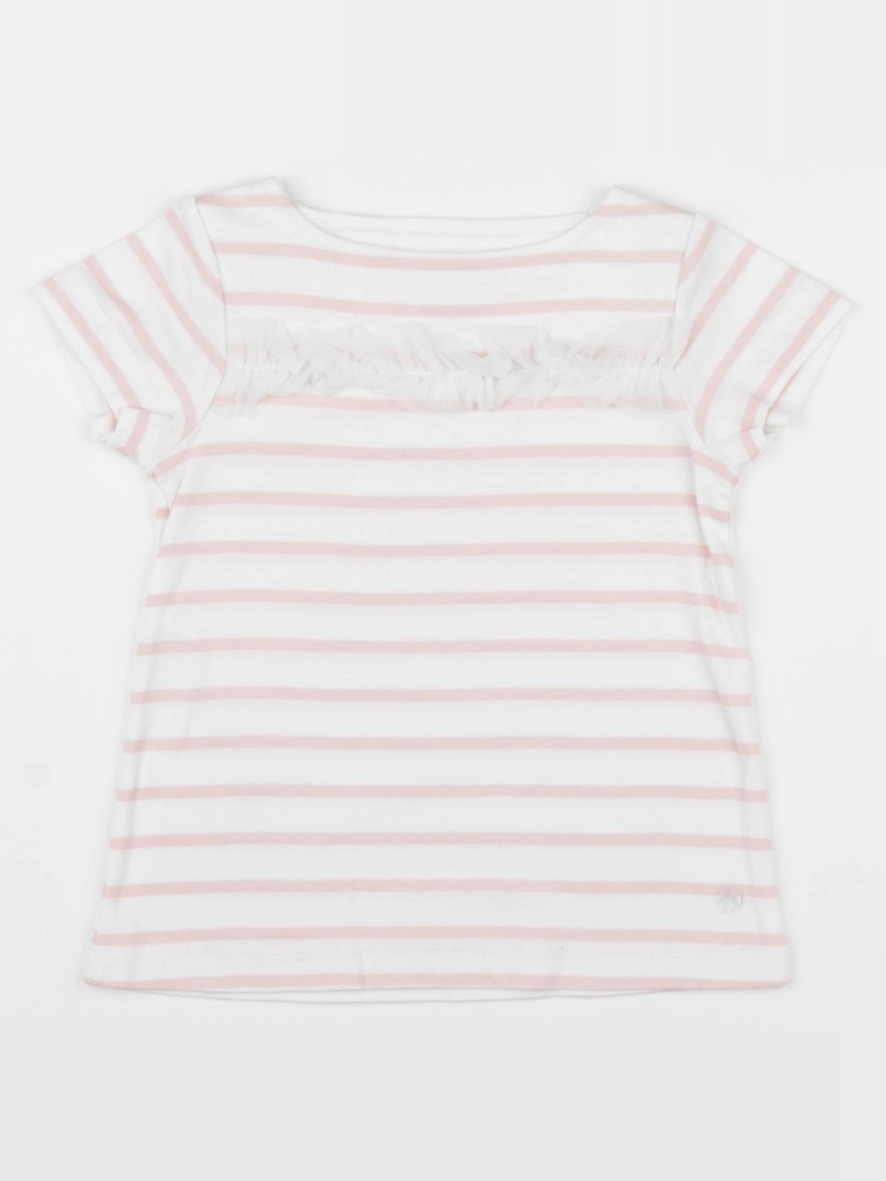 Petit Bateau - tee-shirt blanc, rose - 5 ans