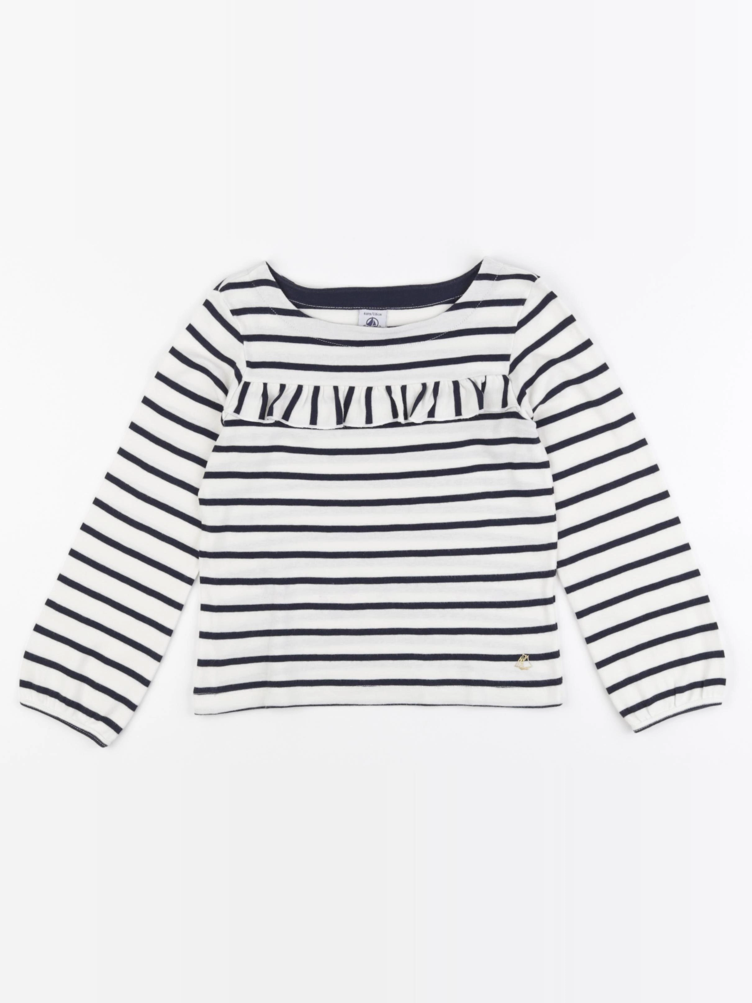 Petit Bateau - tee-shirt beige, bleu - 6 ans