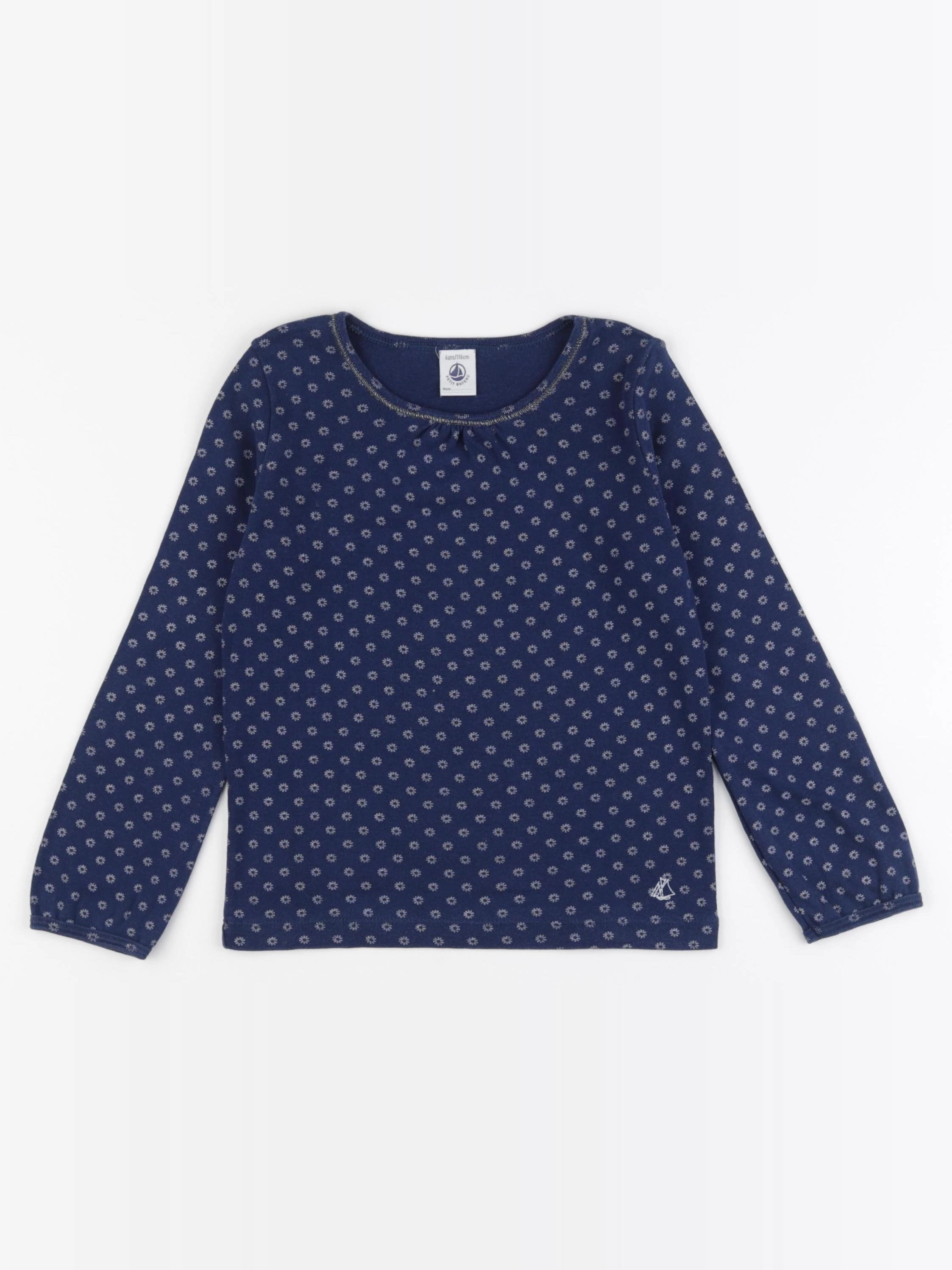 Petit Bateau - tee-shirt bleu - 6 ans