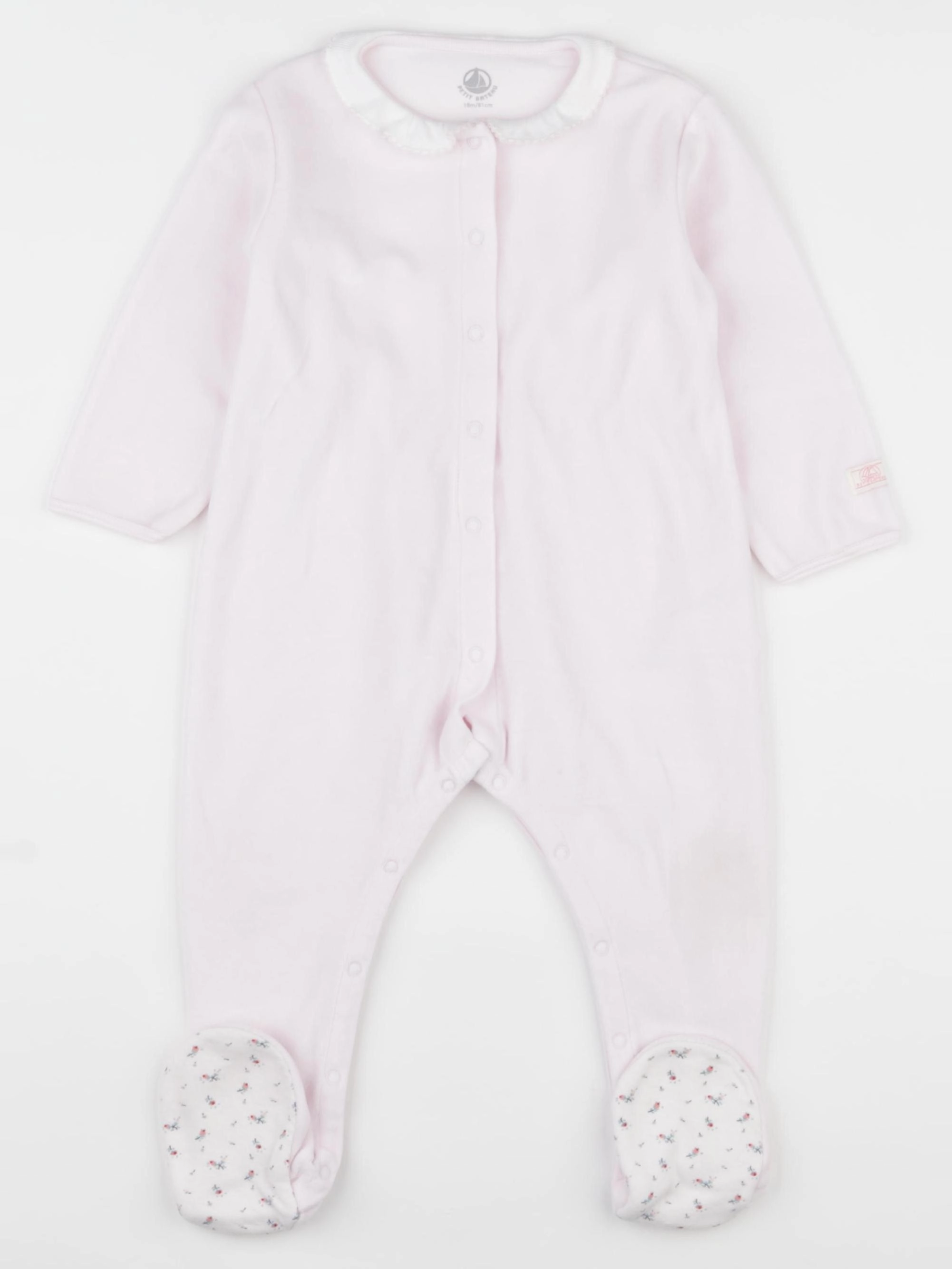 Petit Bateau - pyjama velours rose - 18 mois