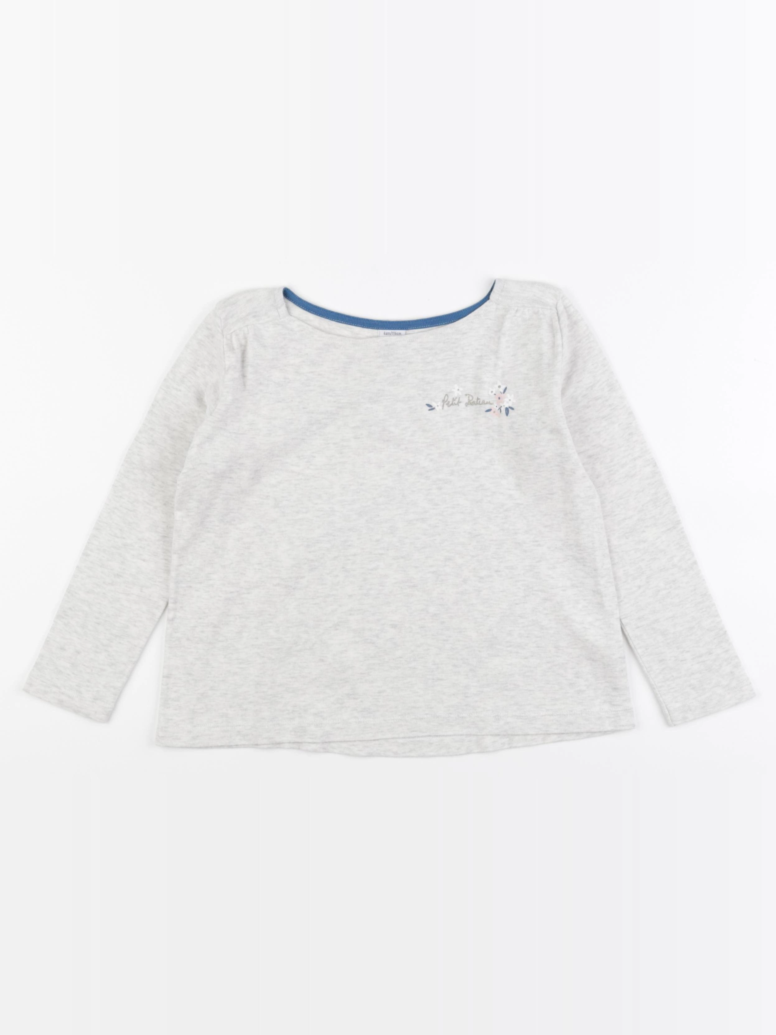 Petit Bateau - tee-shirt gris - 6 ans