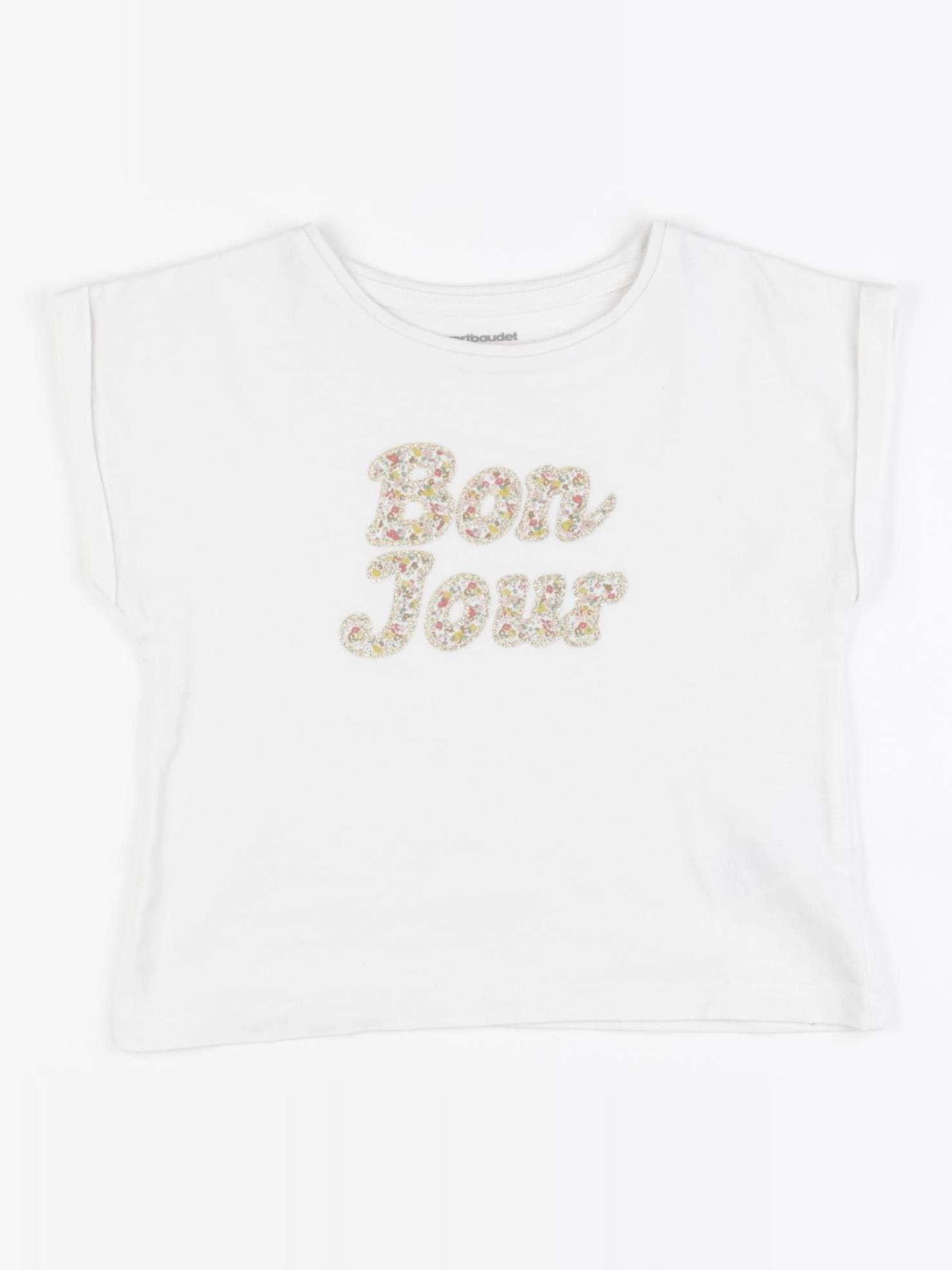 Vertbaudet - tee-shirt beige, or - 2 ans