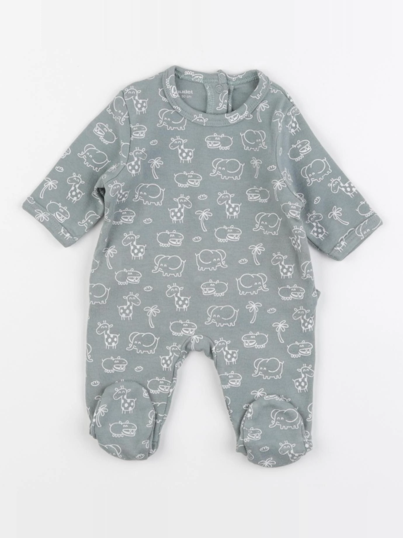 Vertbaudet - pyjama coton vert - 0 mois