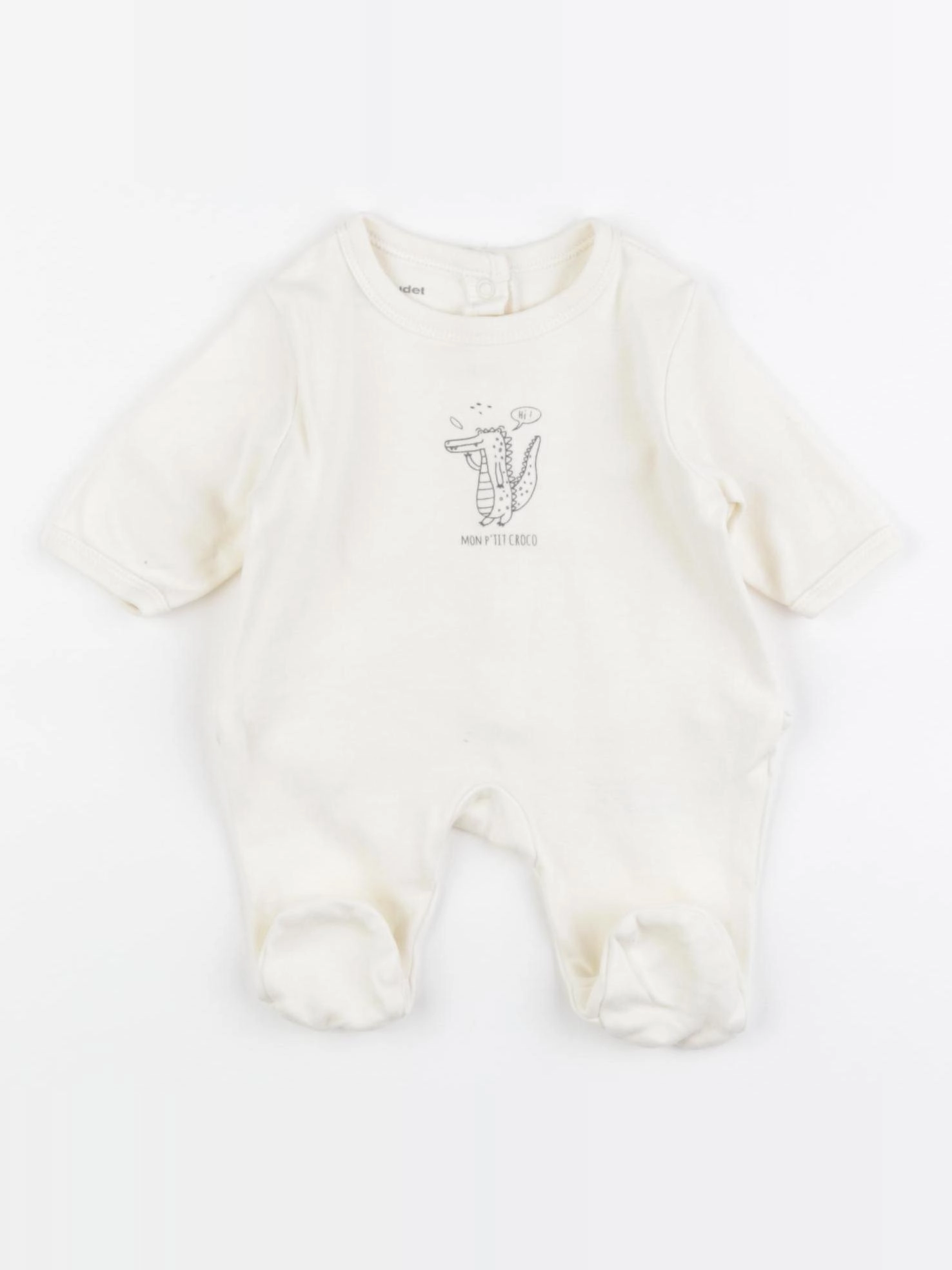Vertbaudet - pyjama coton beige - 0 mois