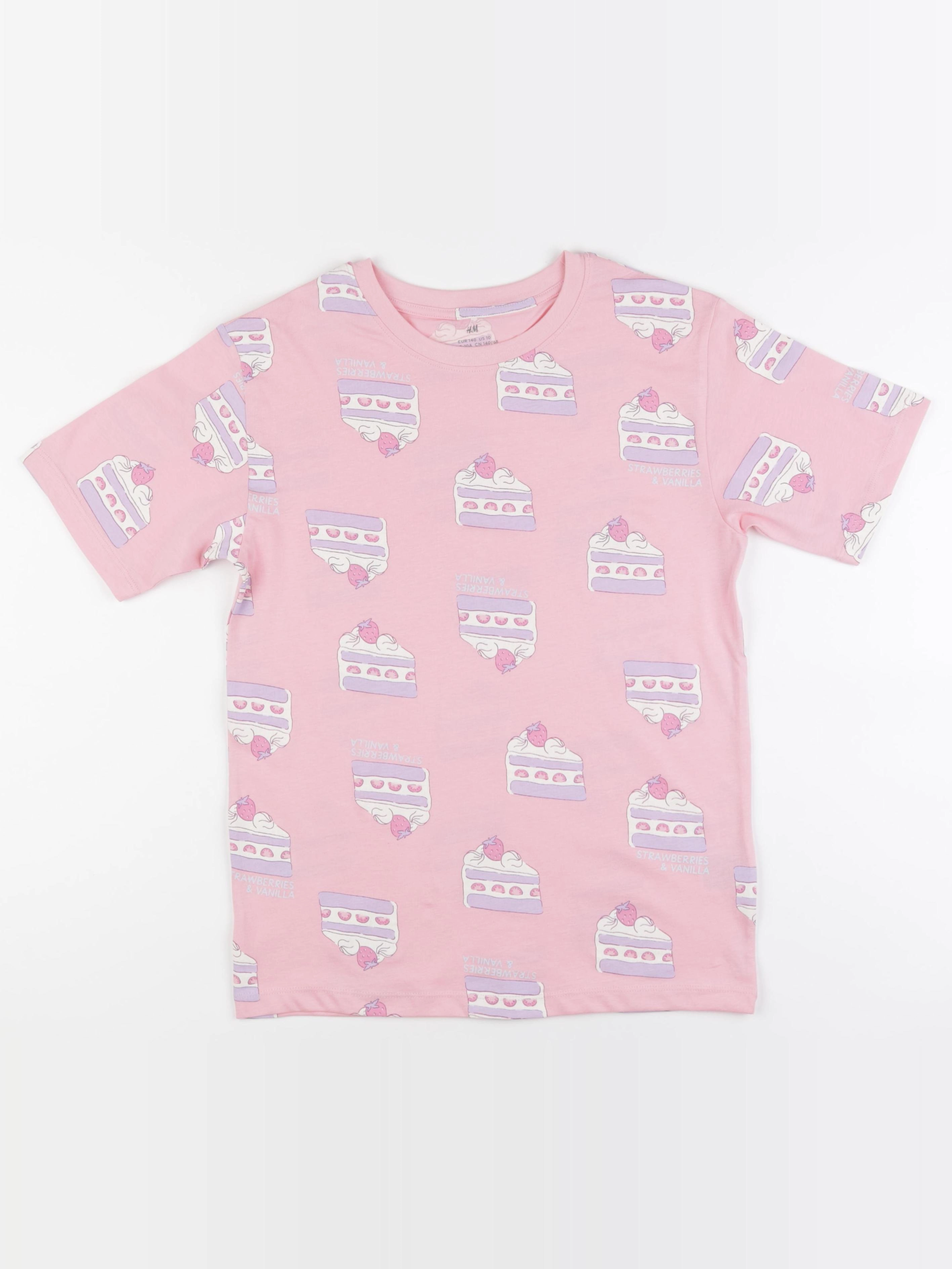 H&M - tee-shirt rose - 10 ans