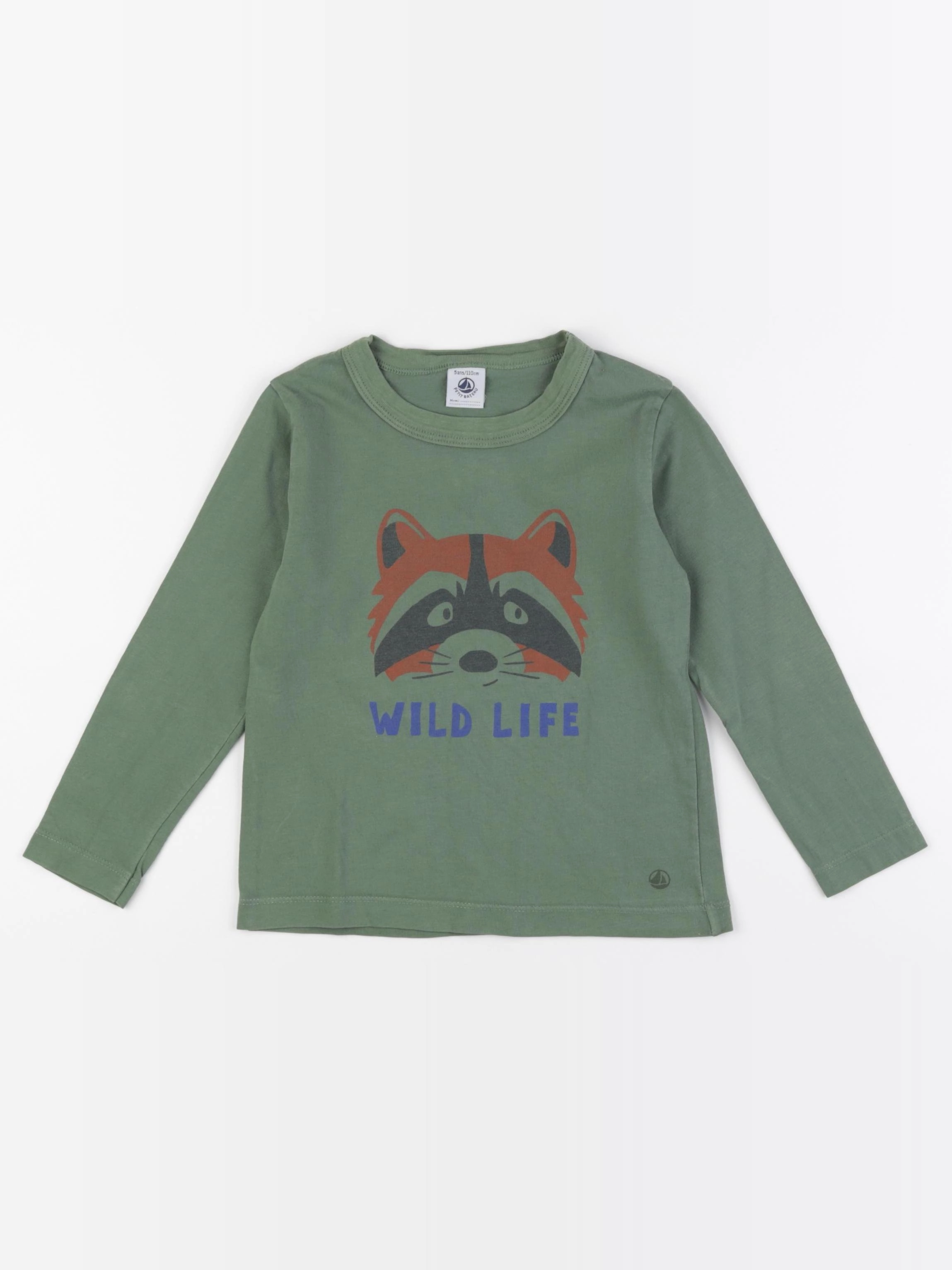 Petit Bateau - tee-shirt vert - 5 ans
