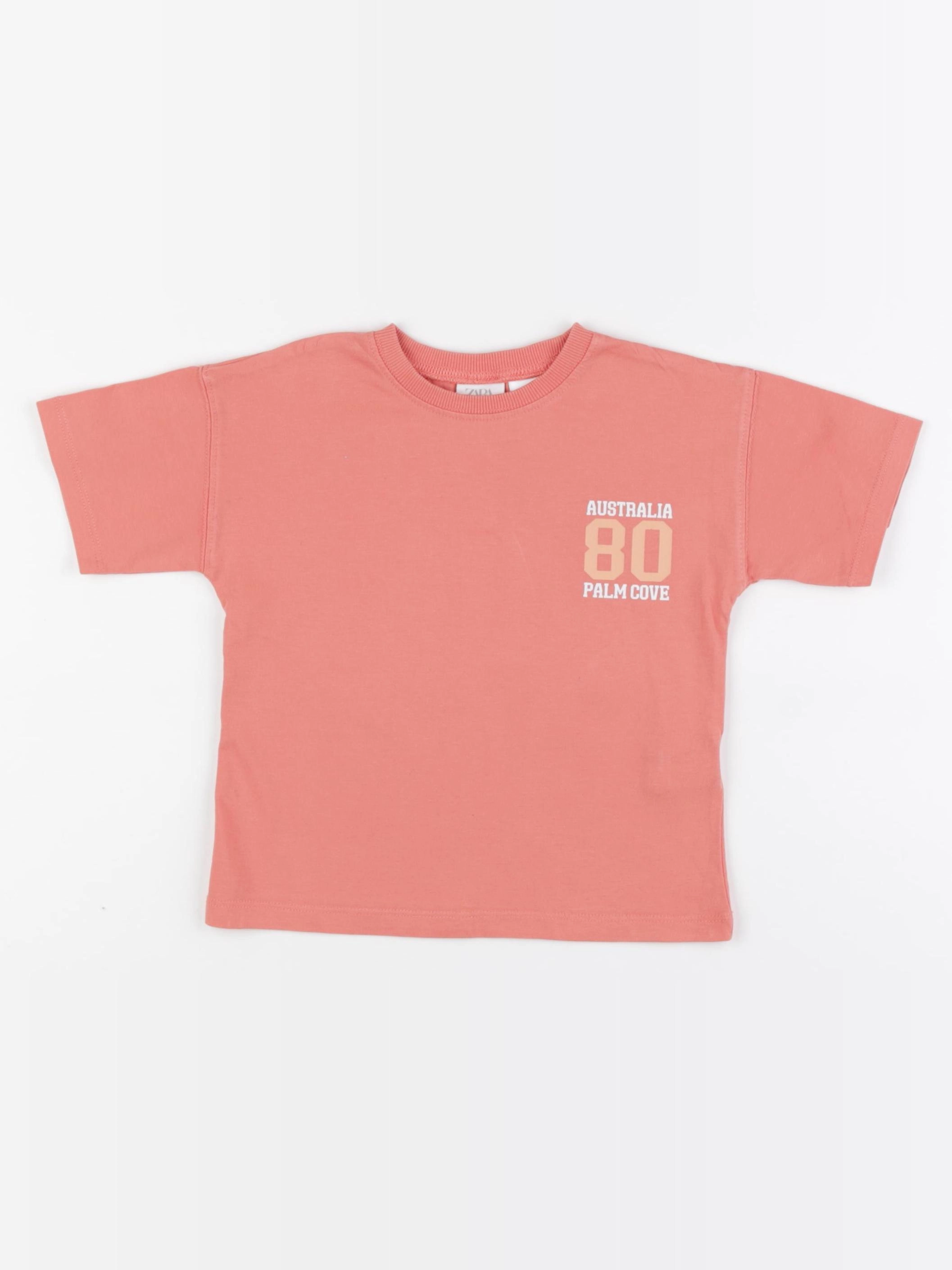 Zara - tee-shirt imprimé au dos orange - 1 an