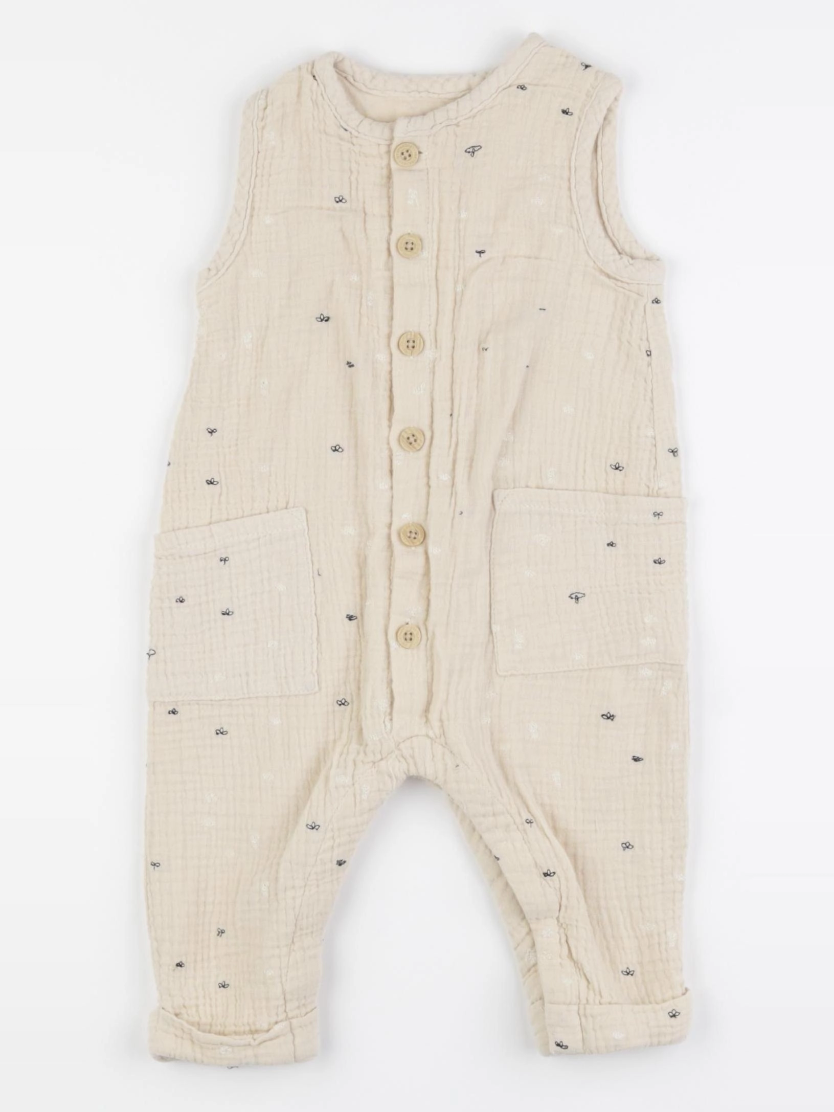Vertbaudet - combinaison beige - 12 mois