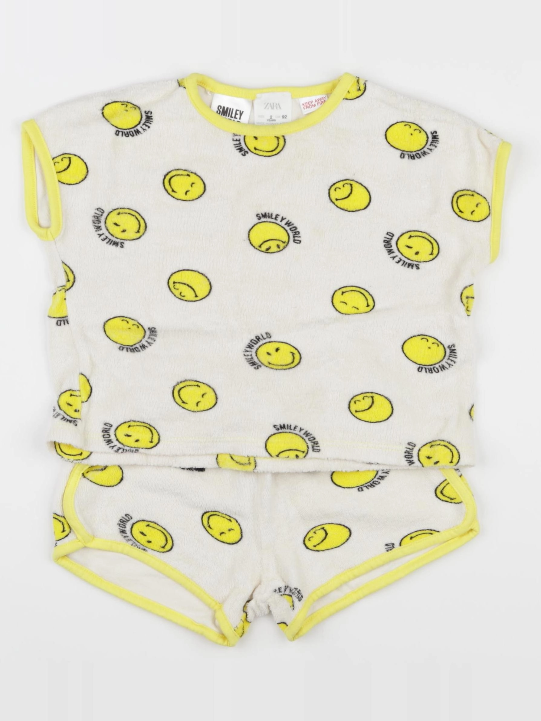 Zara - ensemble blanc, jaune - 2 ans