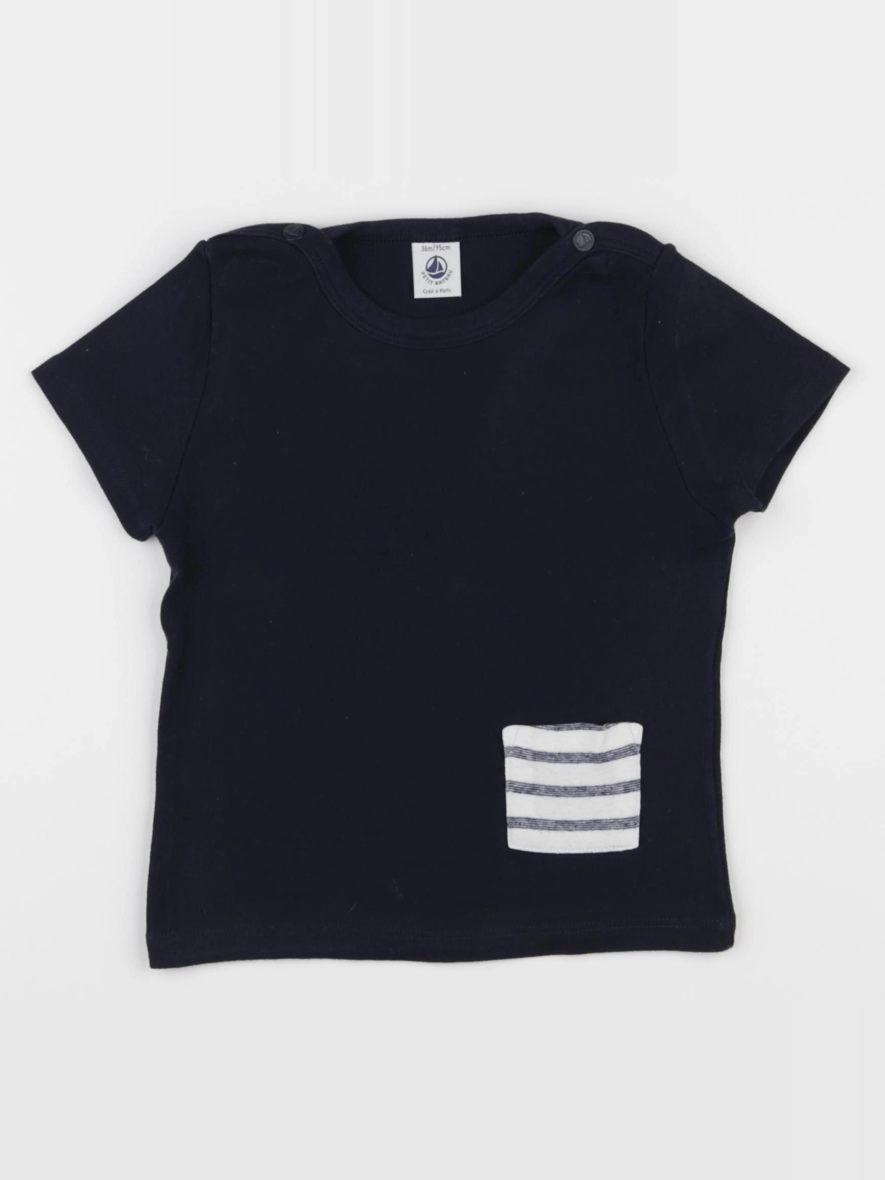 Petit Bateau - tee-shirt bleu - 36 mois
