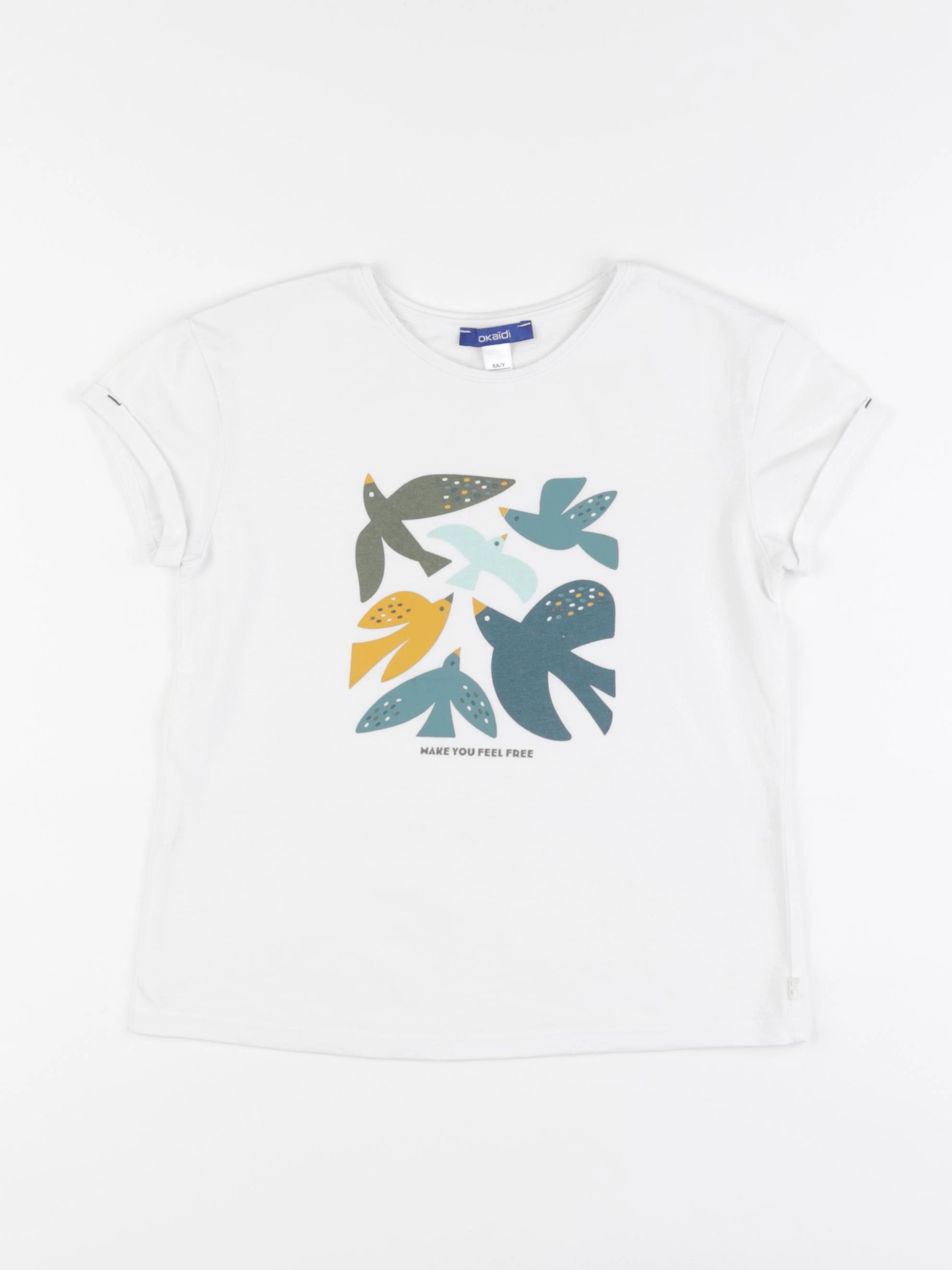 Okaidi - tee-shirt blanc - 8 ans