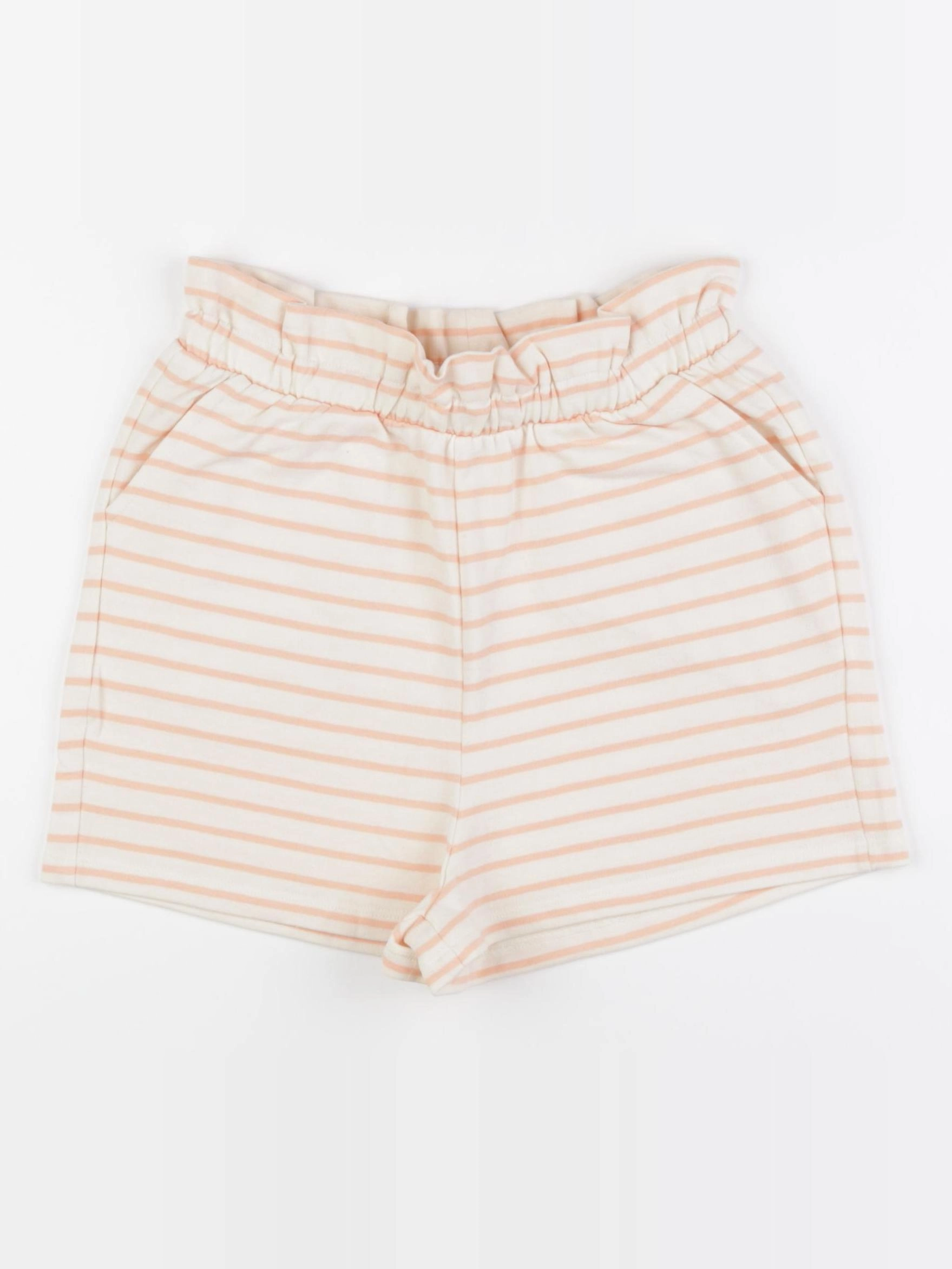 Vertbaudet - short blanc, rose - 10 ans