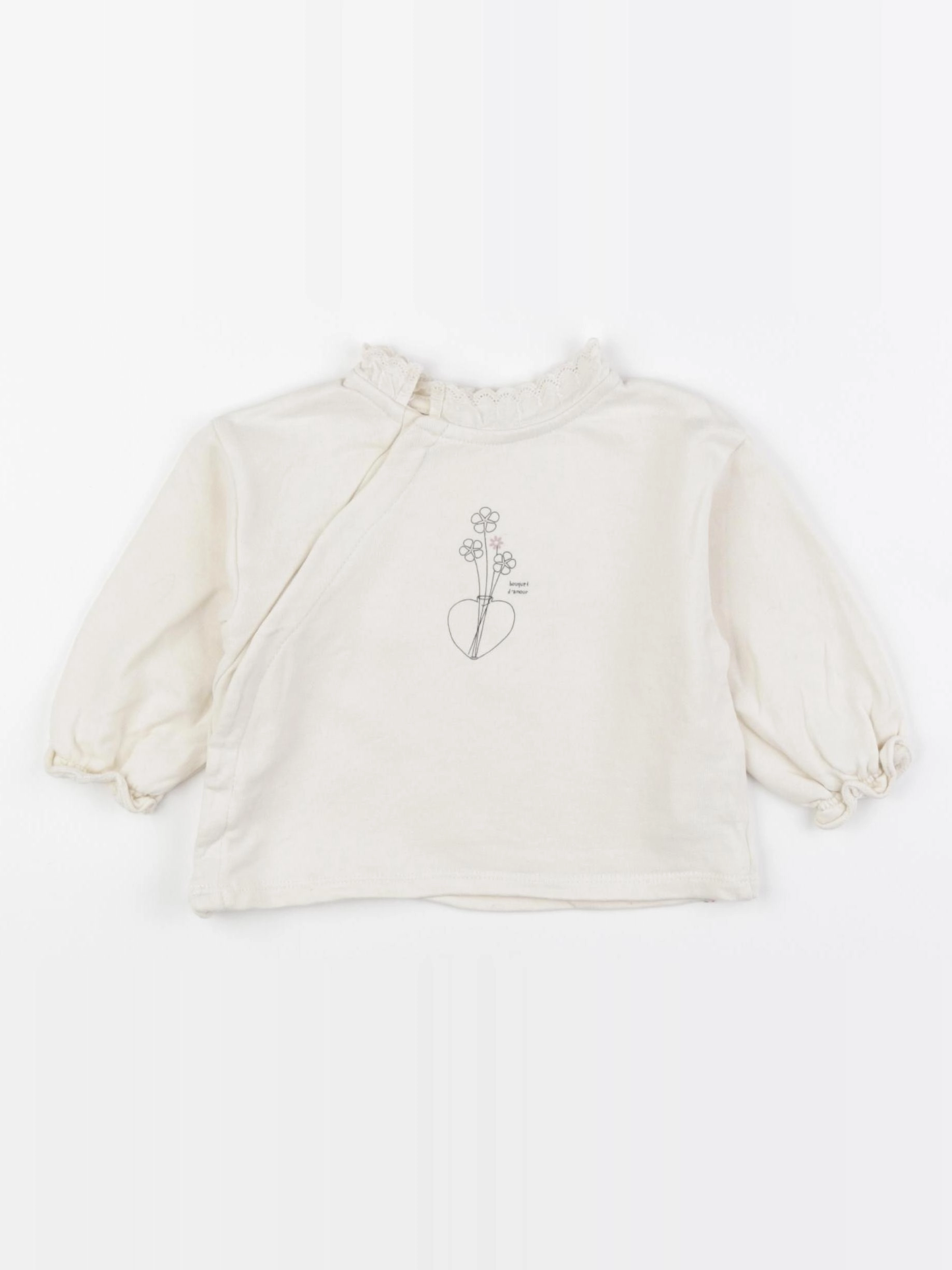 Vertbaudet - sweat blanc - 9 mois