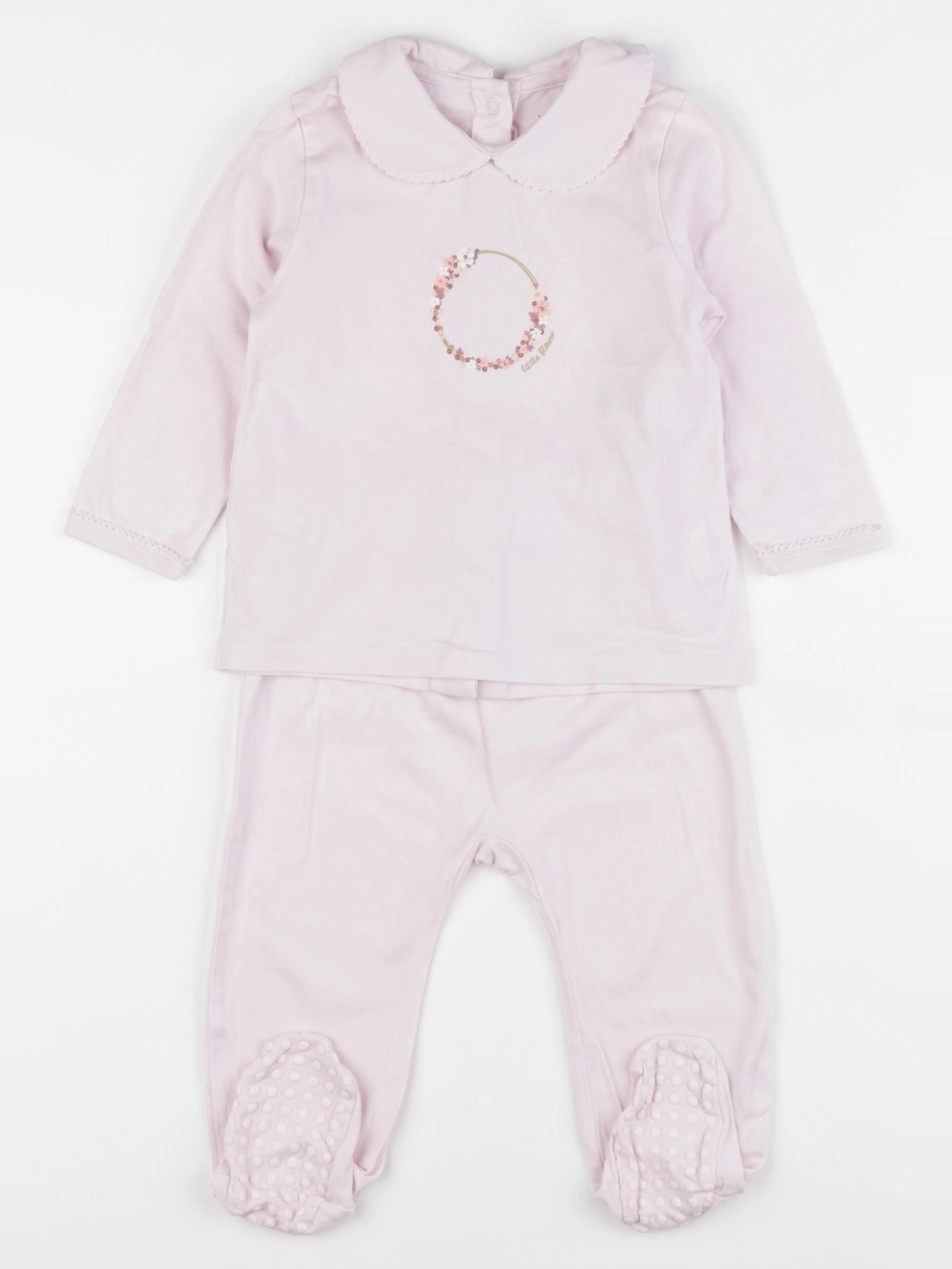 Vertbaudet - pyjama coton rose - 12 mois