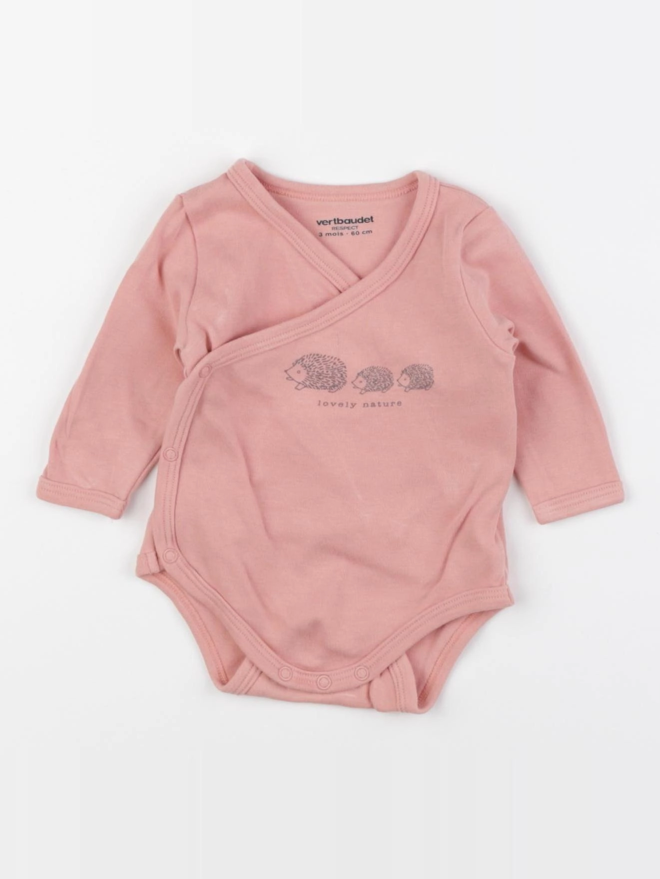 Vertbaudet - body rose - 3 mois