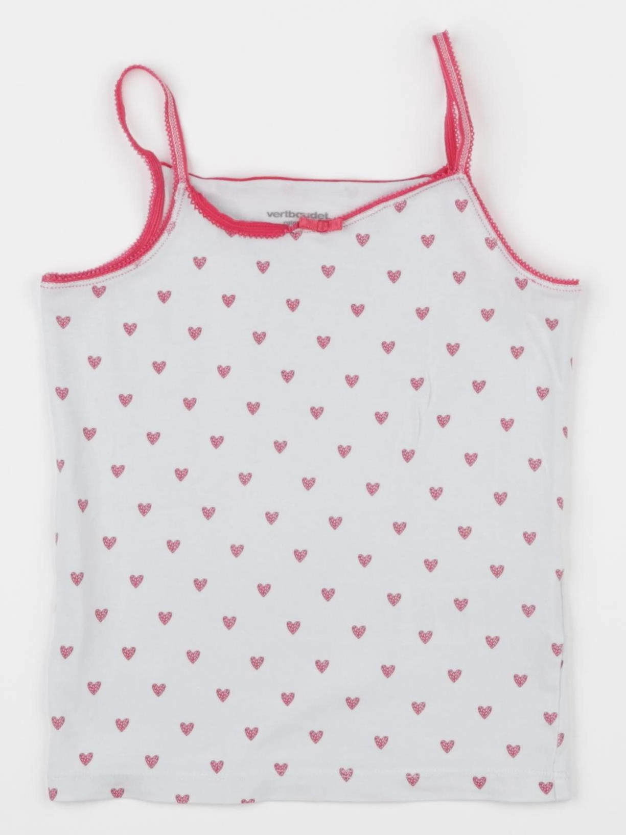 Vertbaudet - maillot de corps blanc, rose - 3 ans