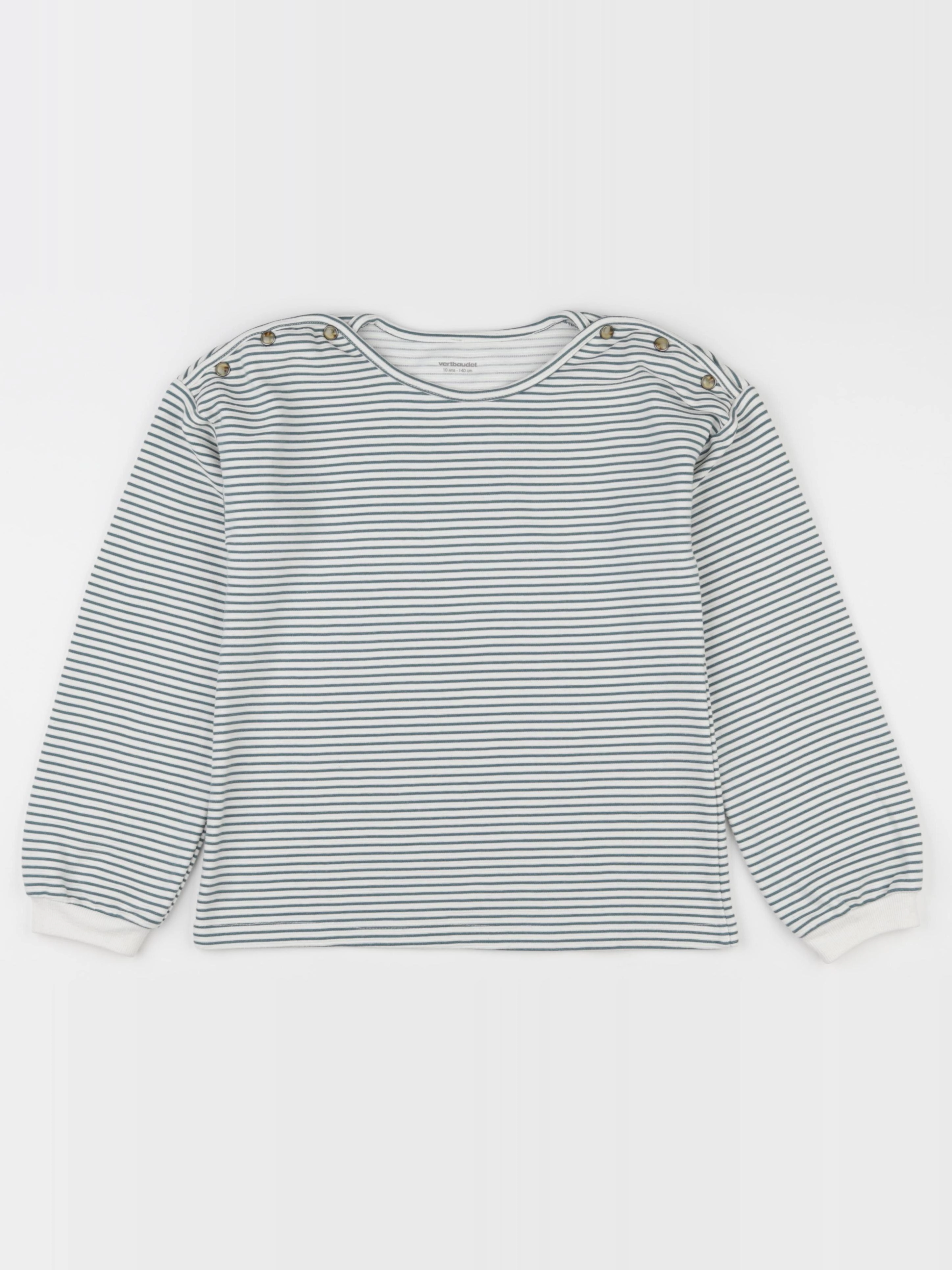 Vertbaudet - sweat bleu, blanc - 10 ans
