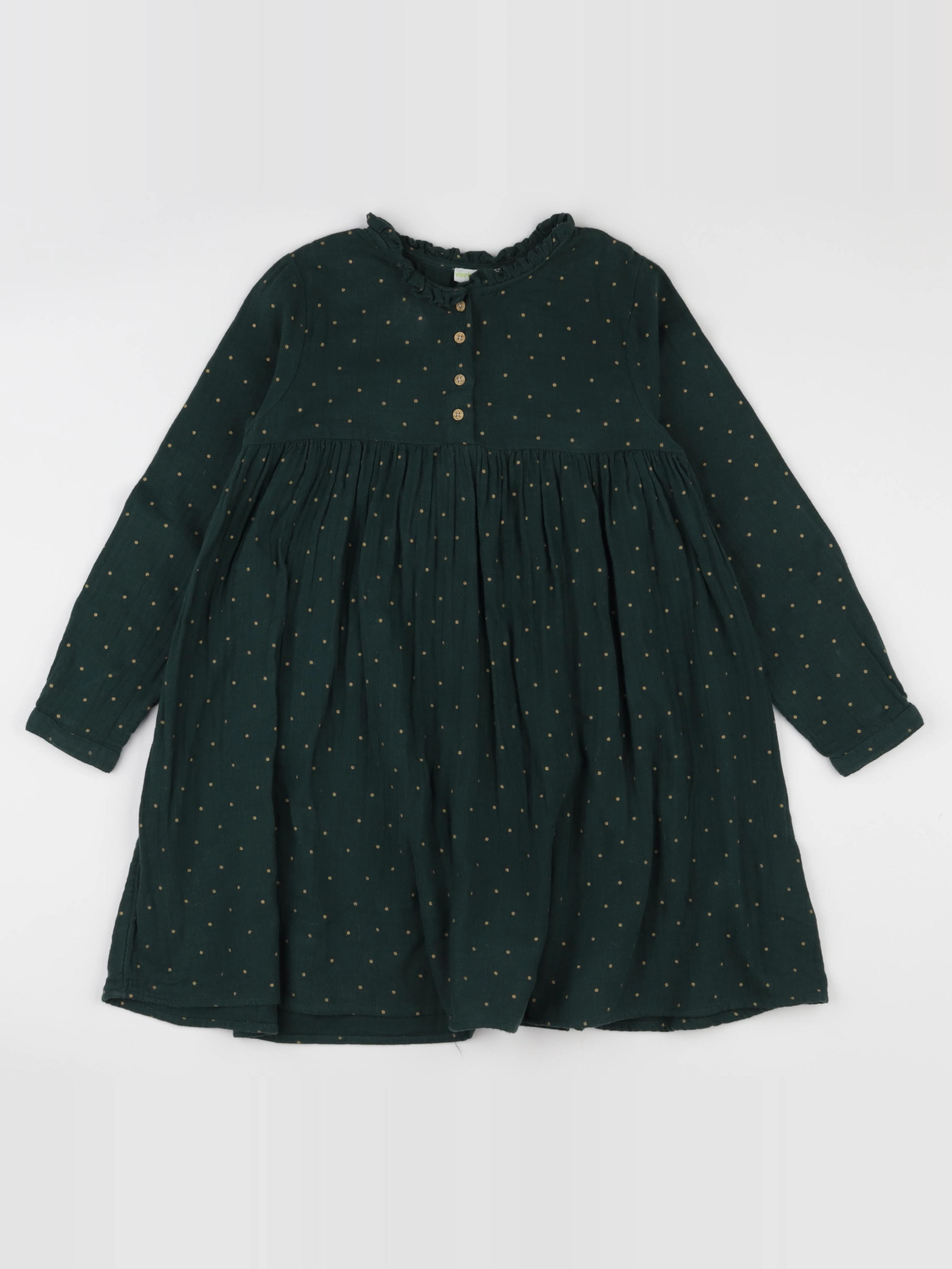 Vertbaudet - robe or, vert - 8 ans