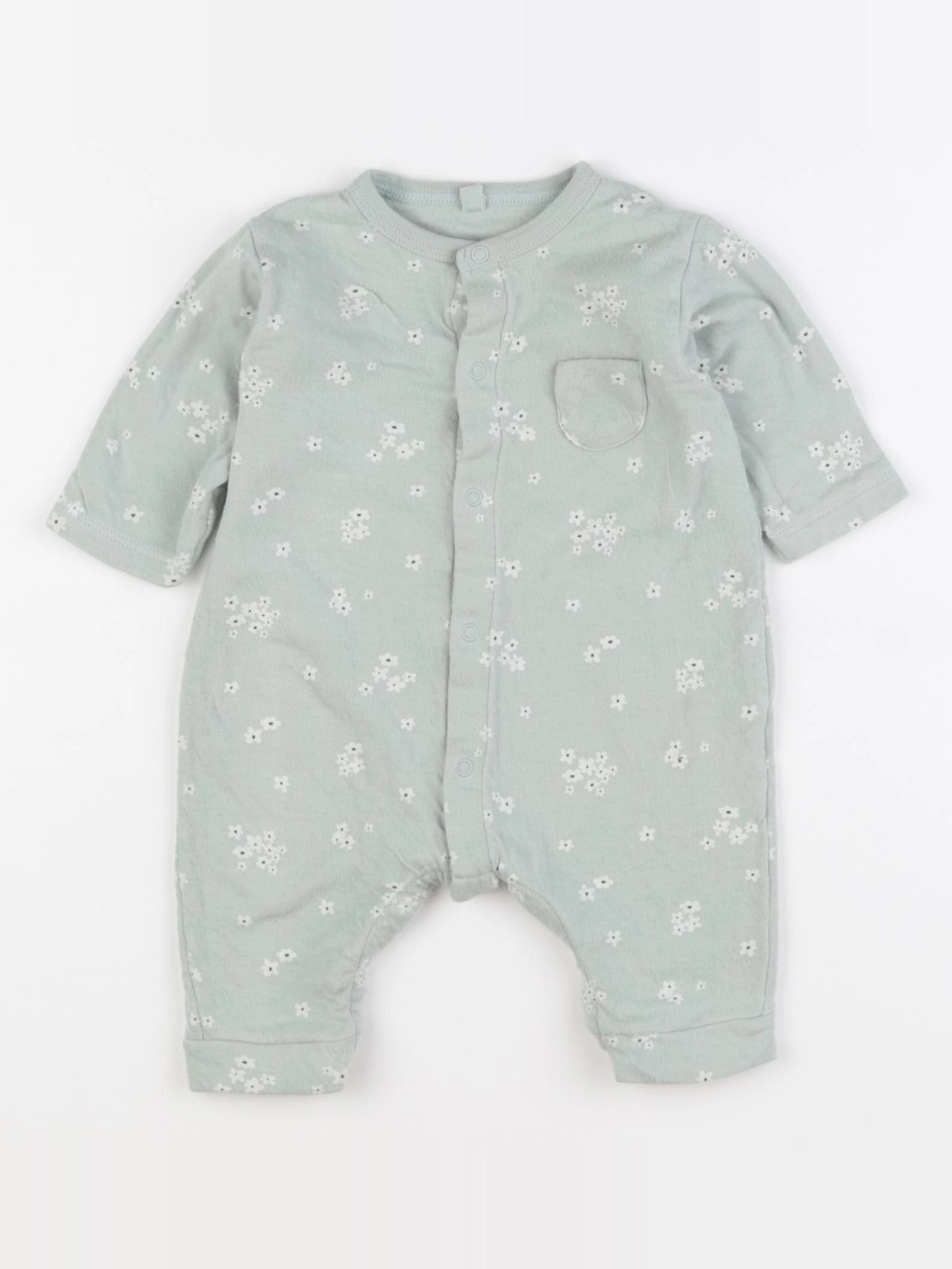 Petit Bateau - pyjama coton vert - 3 mois