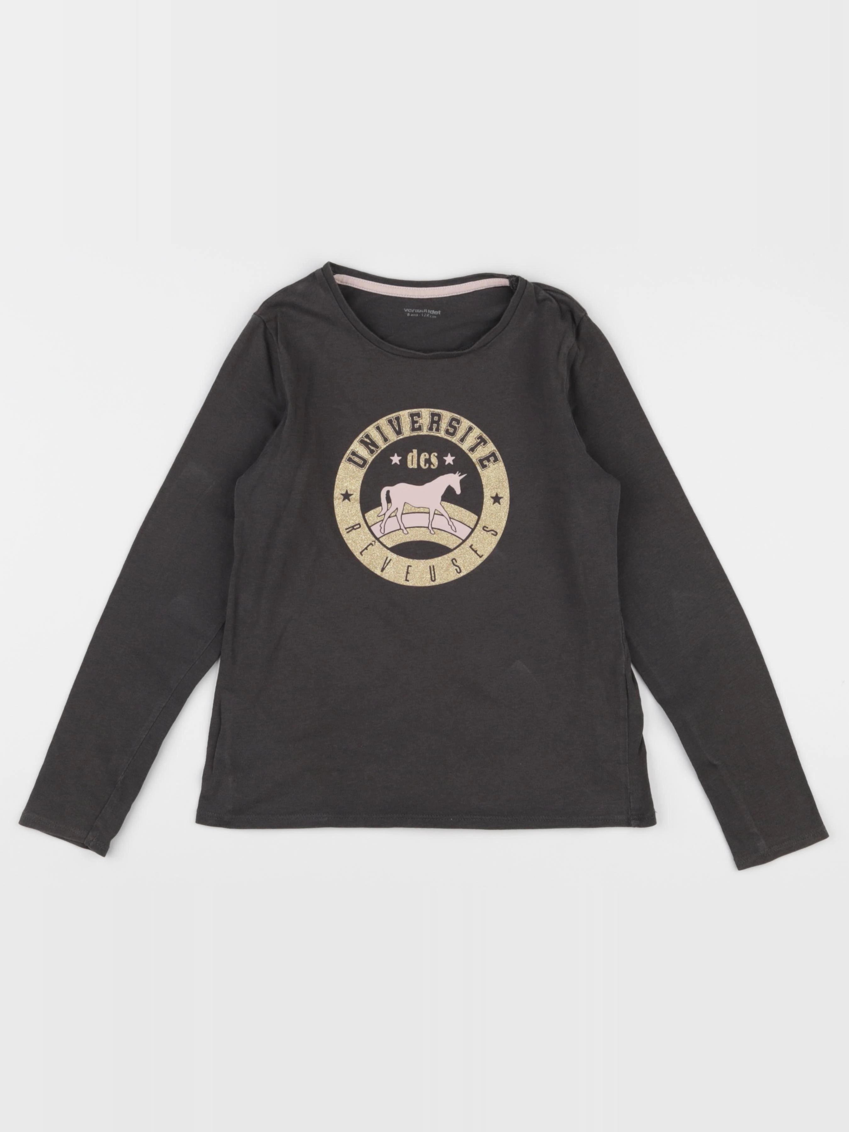 Vertbaudet - tee-shirt gris - 8 ans