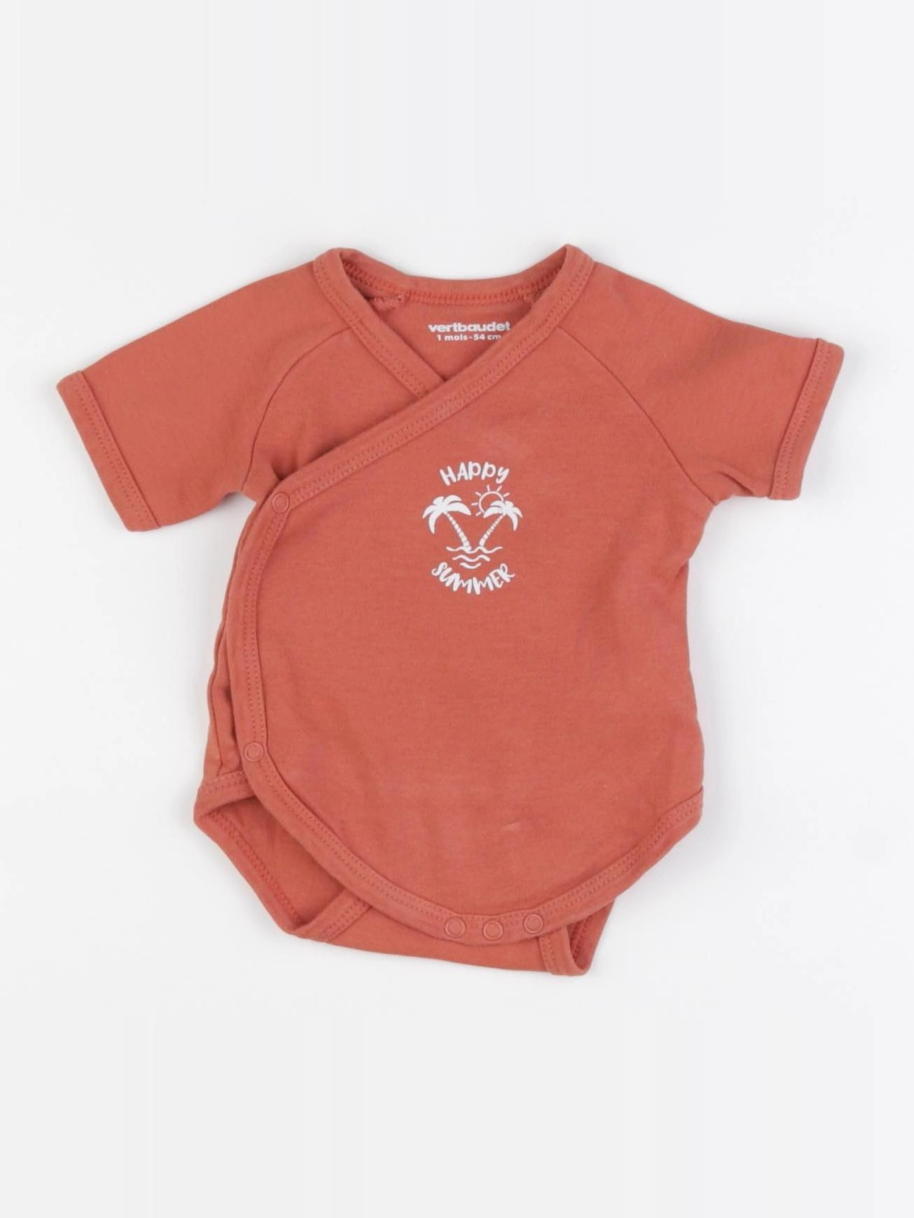 Vertbaudet - body orange - 1 mois
