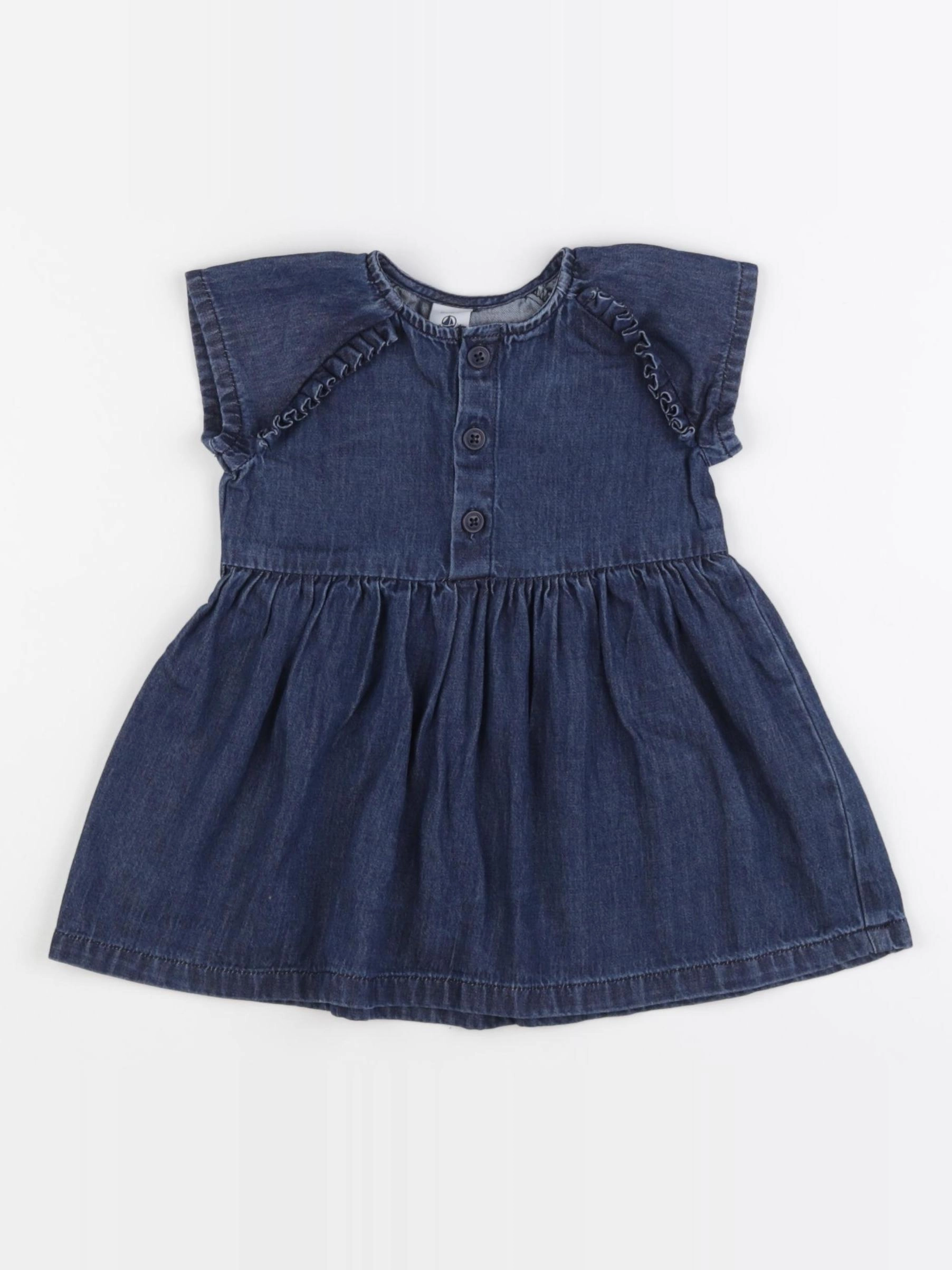 Petit Bateau - robe bleu - 12 mois