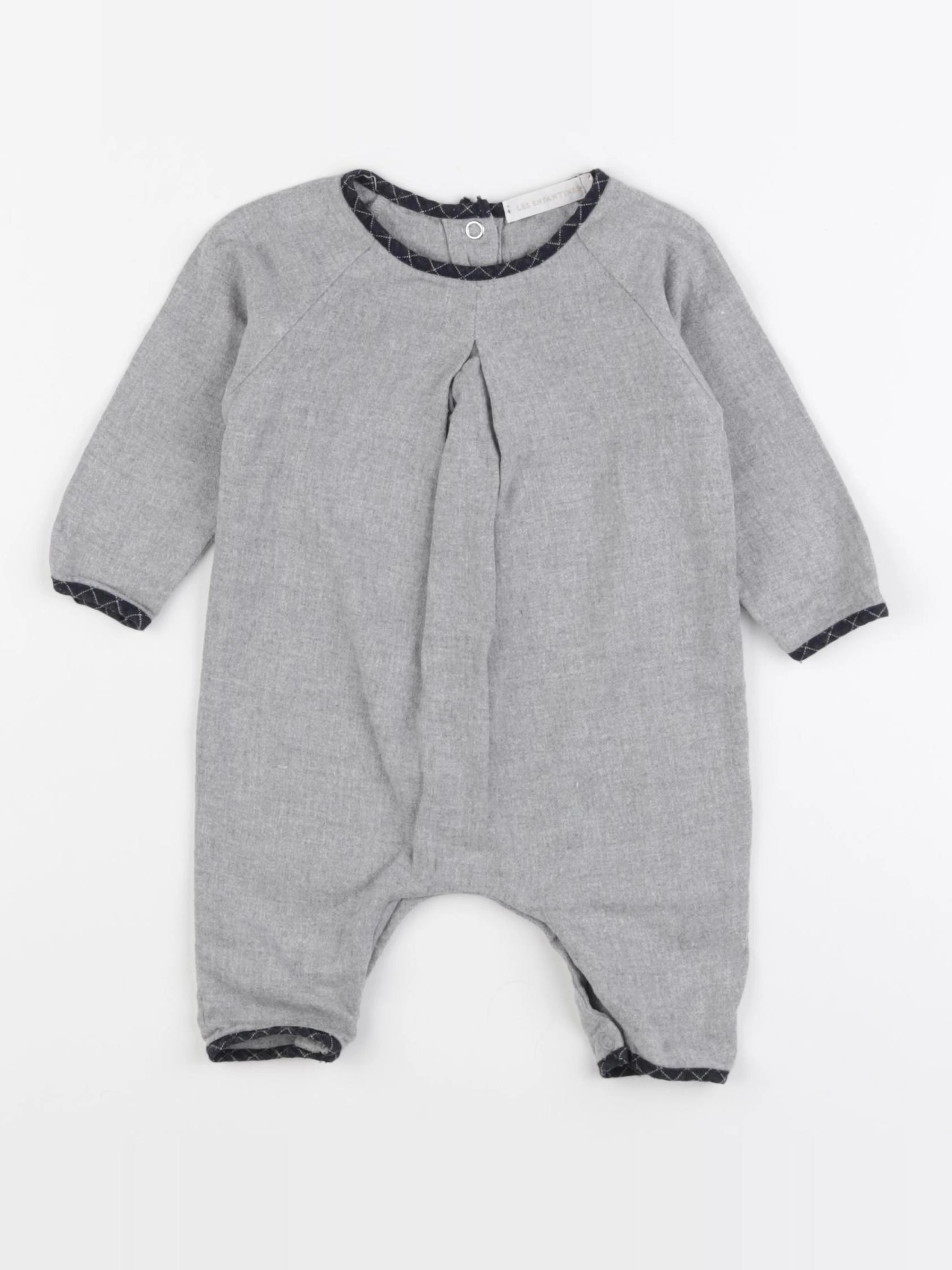 Les Enfantines - combinaison gris - 3 mois