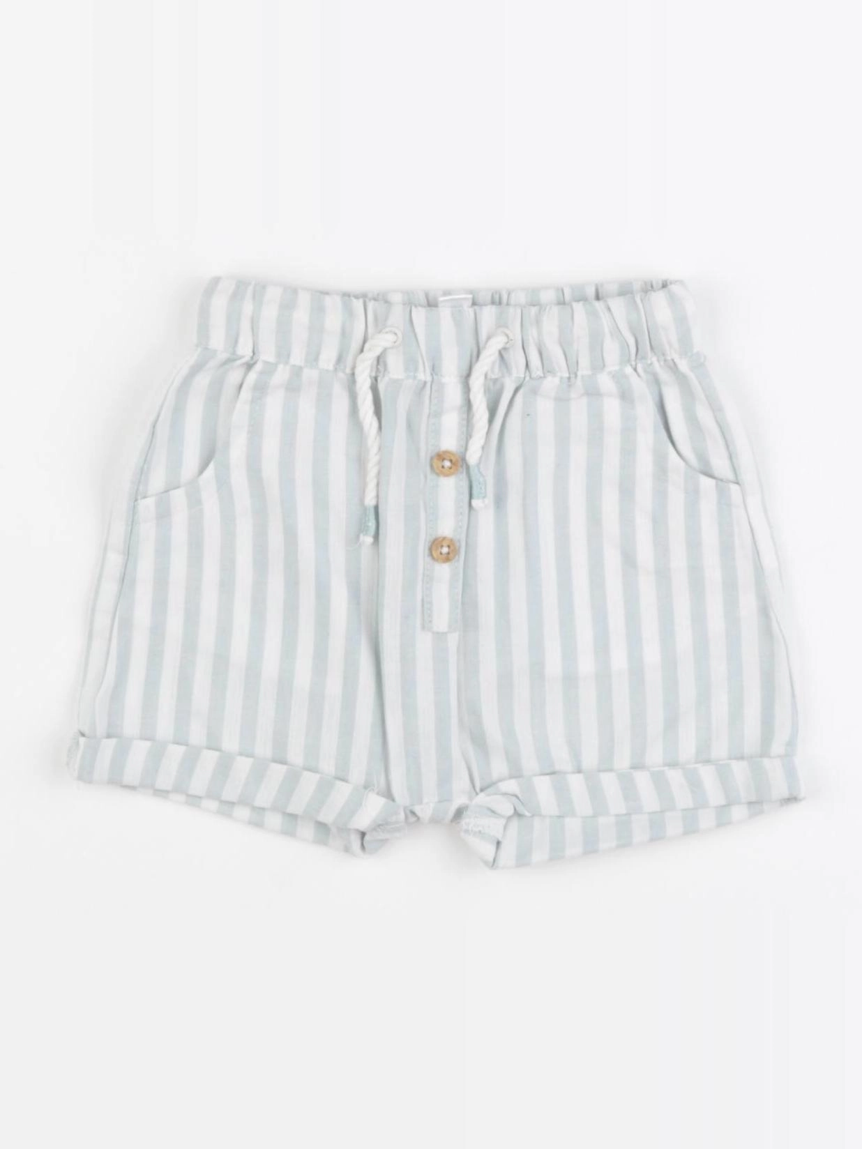 Vertbaudet - short blanc, vert - 6 mois