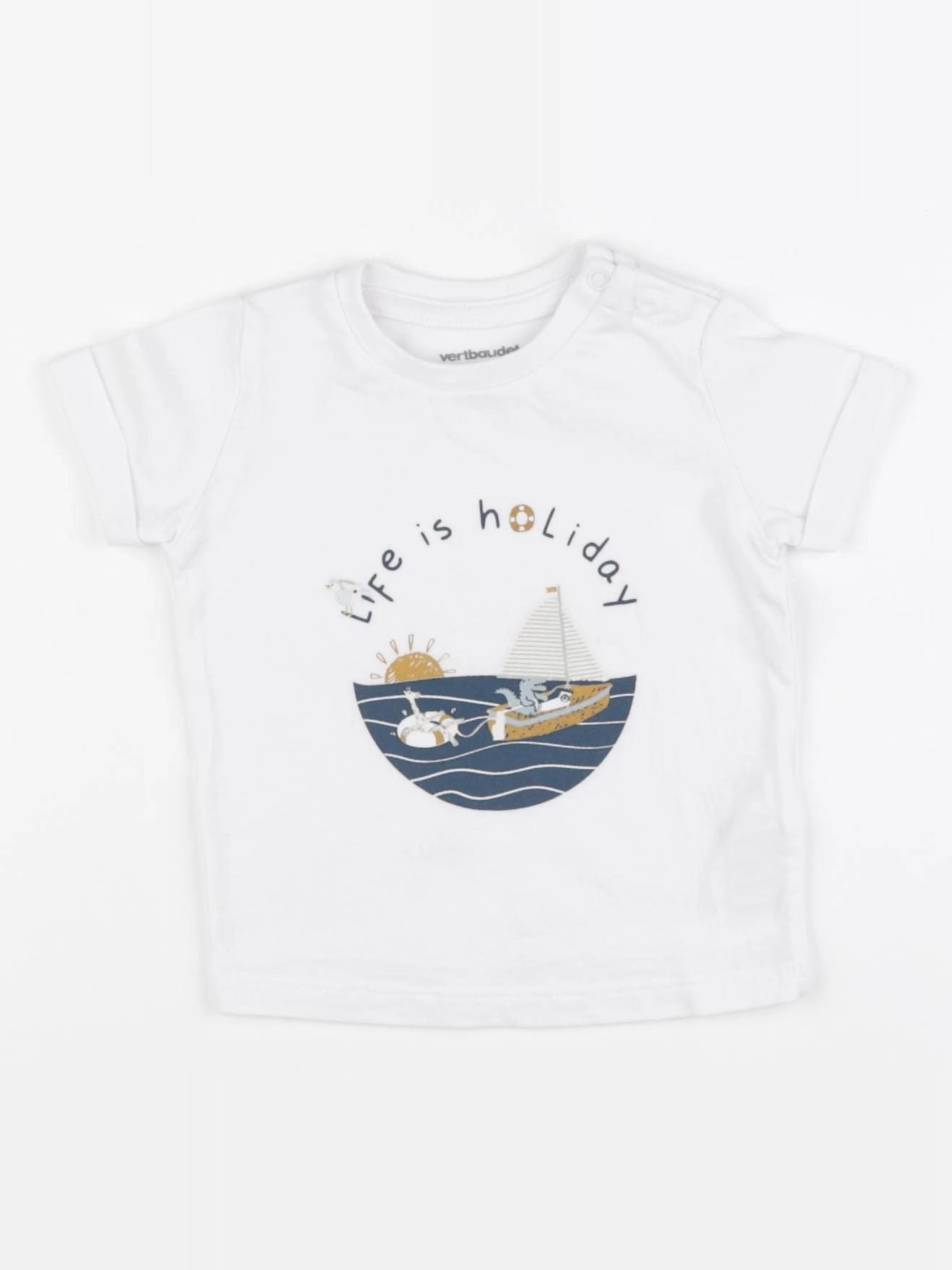 Vertbaudet - tee-shirt blanc - 3 mois