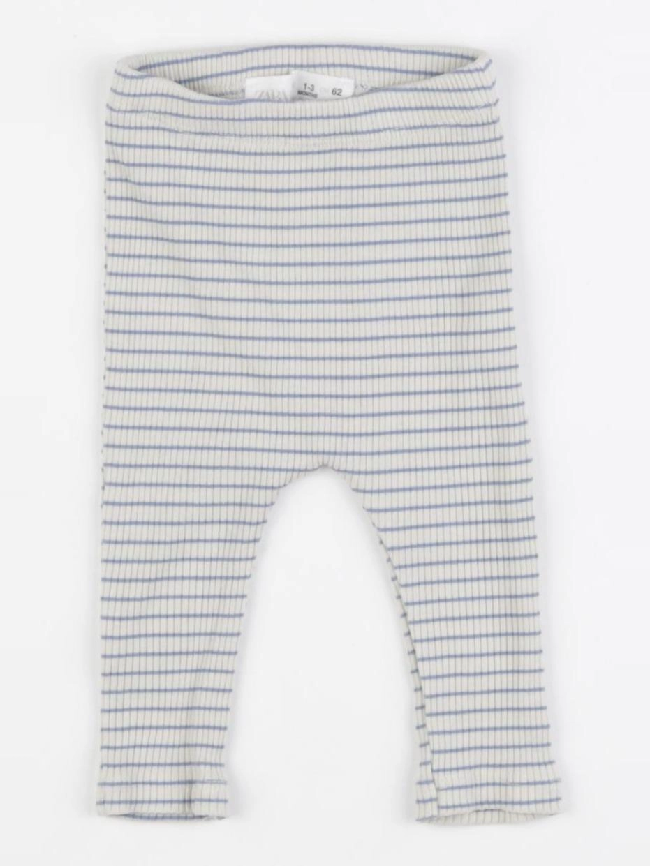 Zara - legging bleu, blanc - 1/3 mois