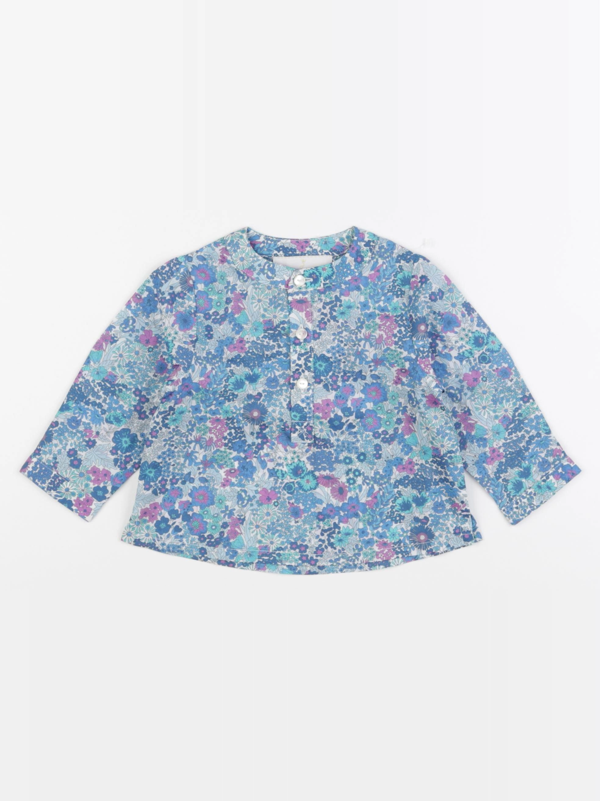 Jacadi - blouse liberty bleu - 12 mois