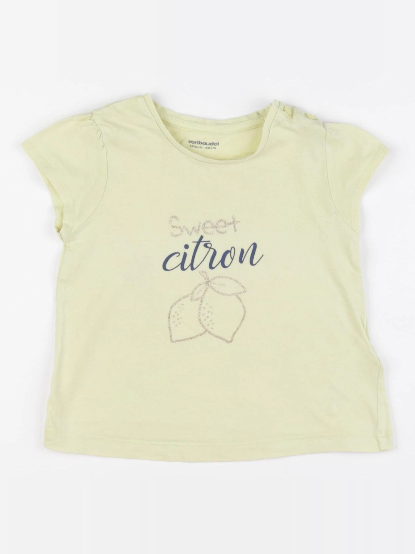Vertbaudet - tee-shirt jaune - 18 mois