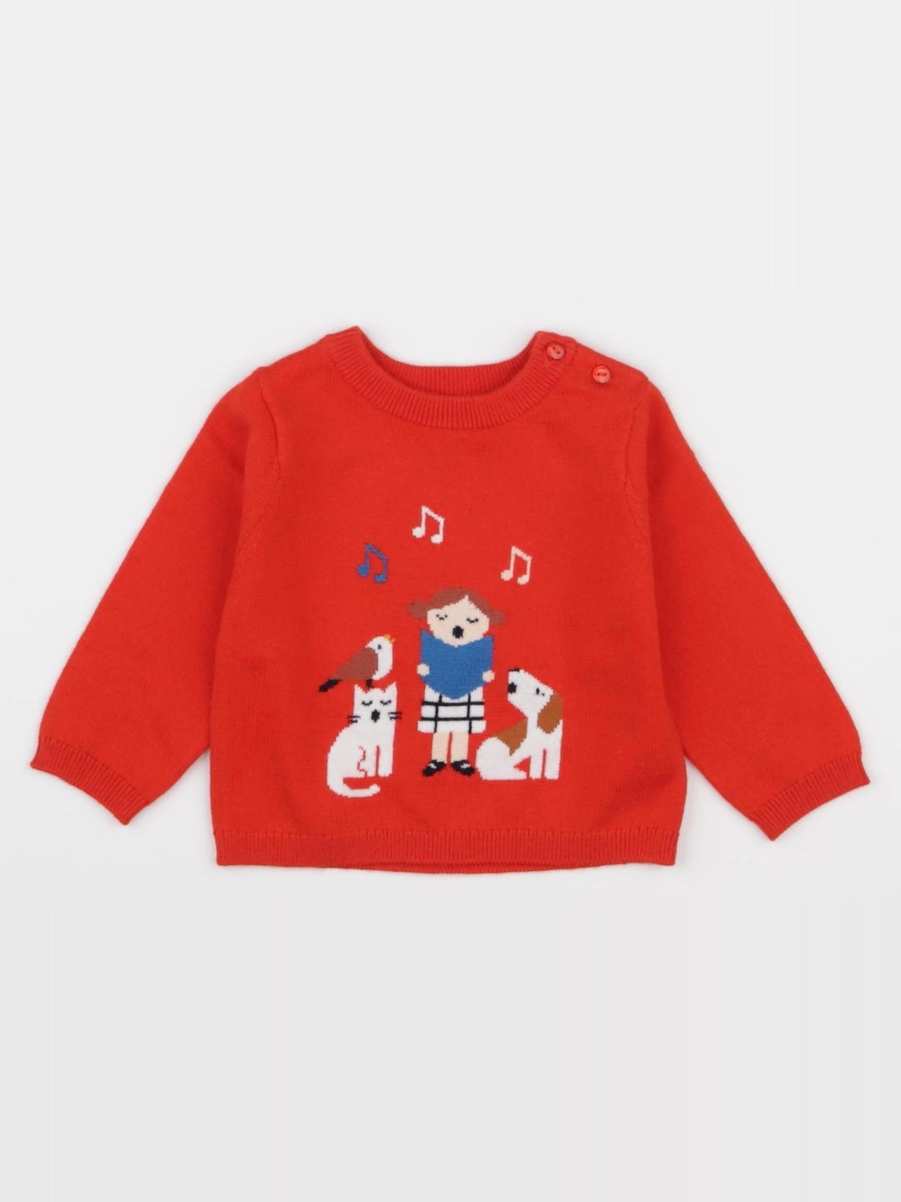 Jacadi - pull rouge - 6 mois