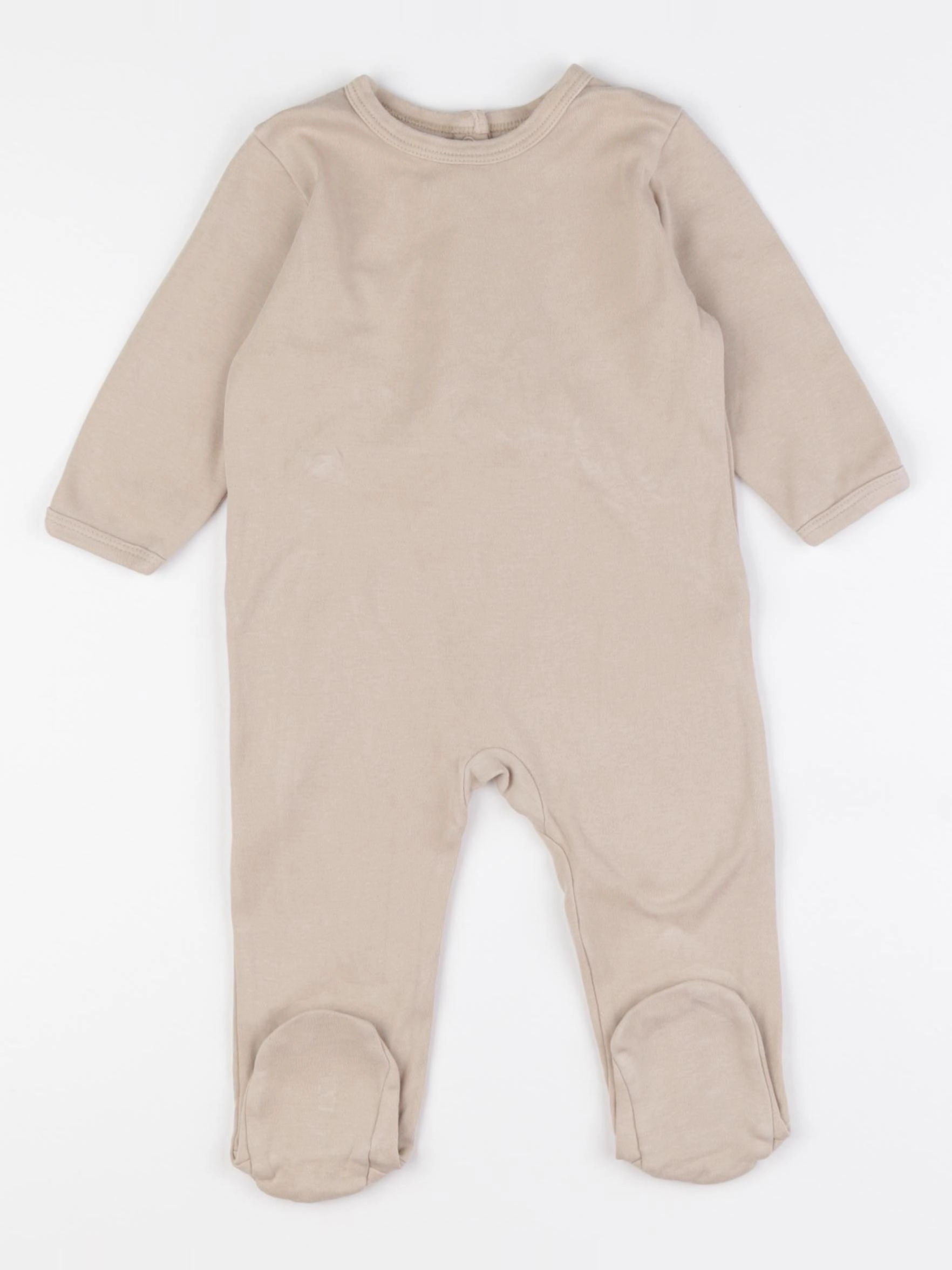 Vertbaudet - pyjama coton beige - 9 mois