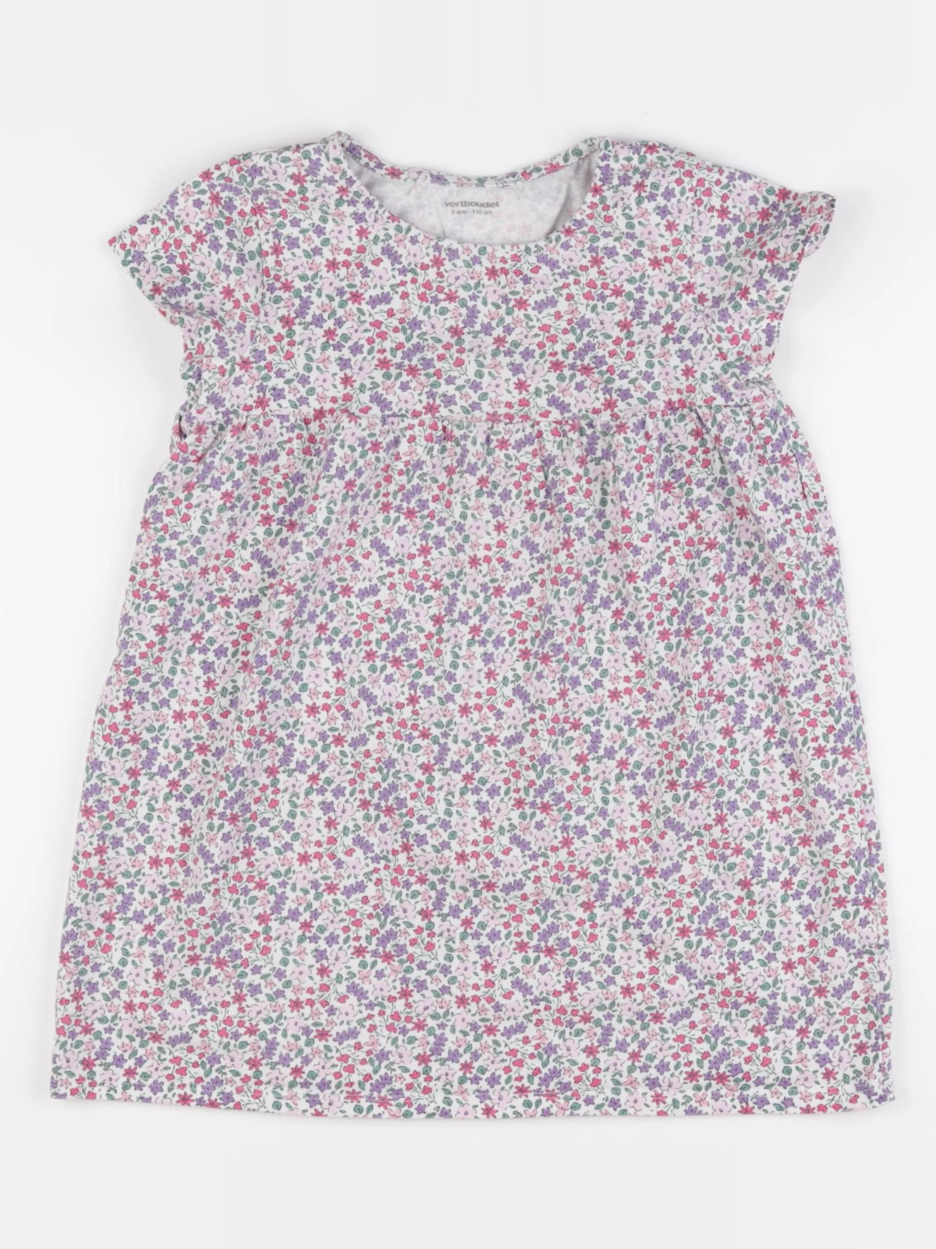 Vertbaudet - robe rose, violet - 5 ans