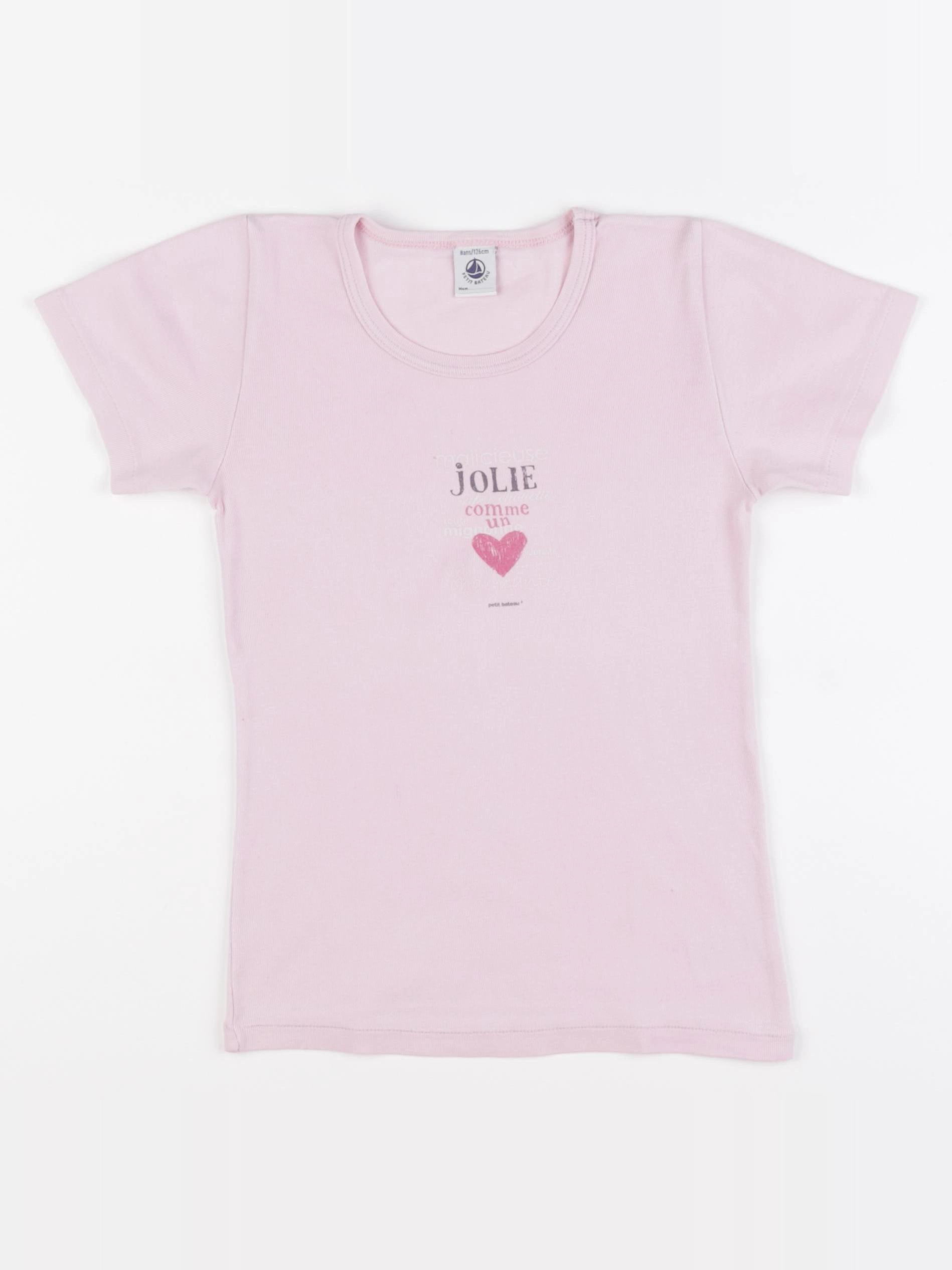 Petit Bateau - tee-shirt rose - 8 ans