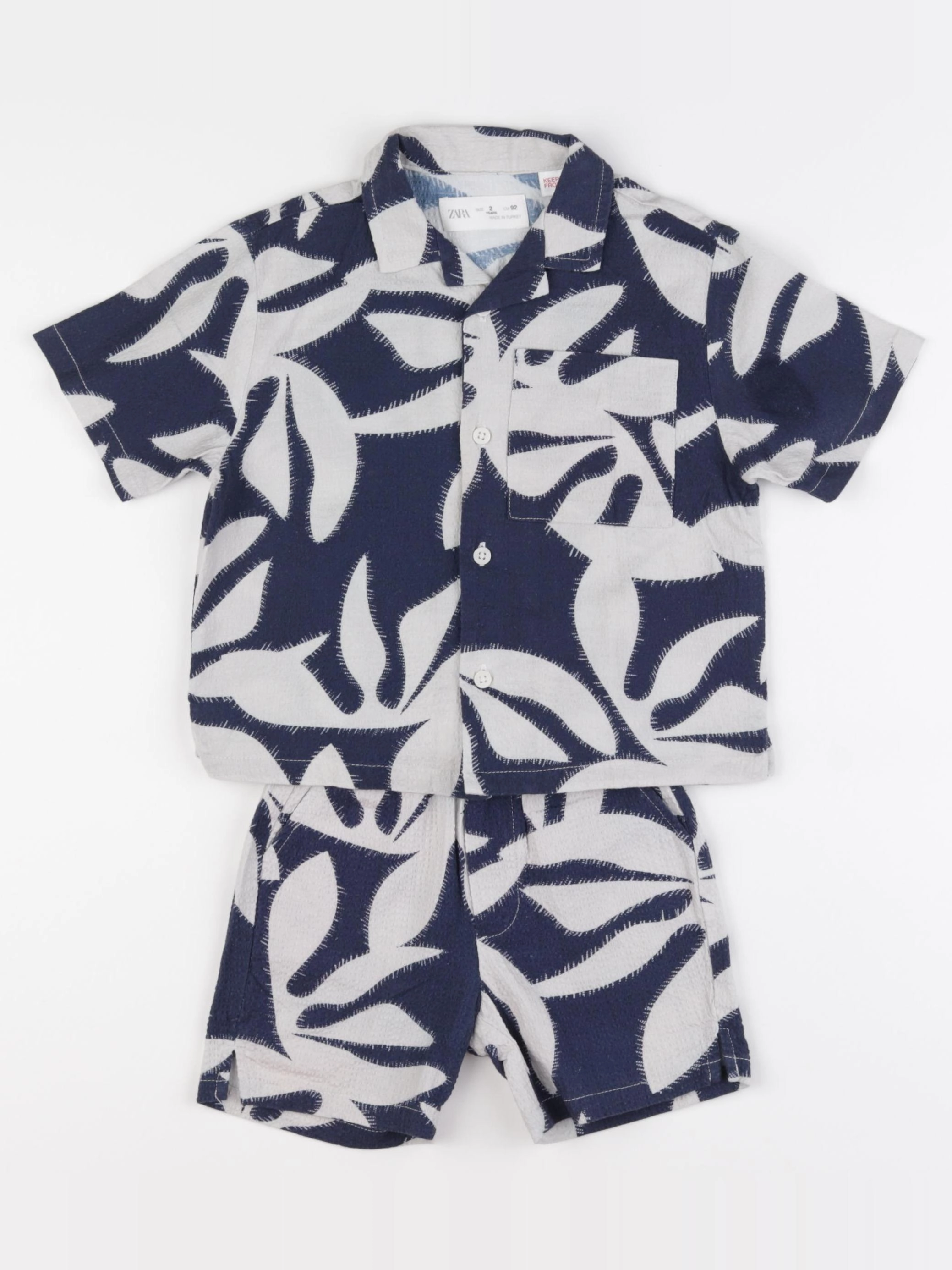 Zara - ensemble bleu, blanc - 2 ans