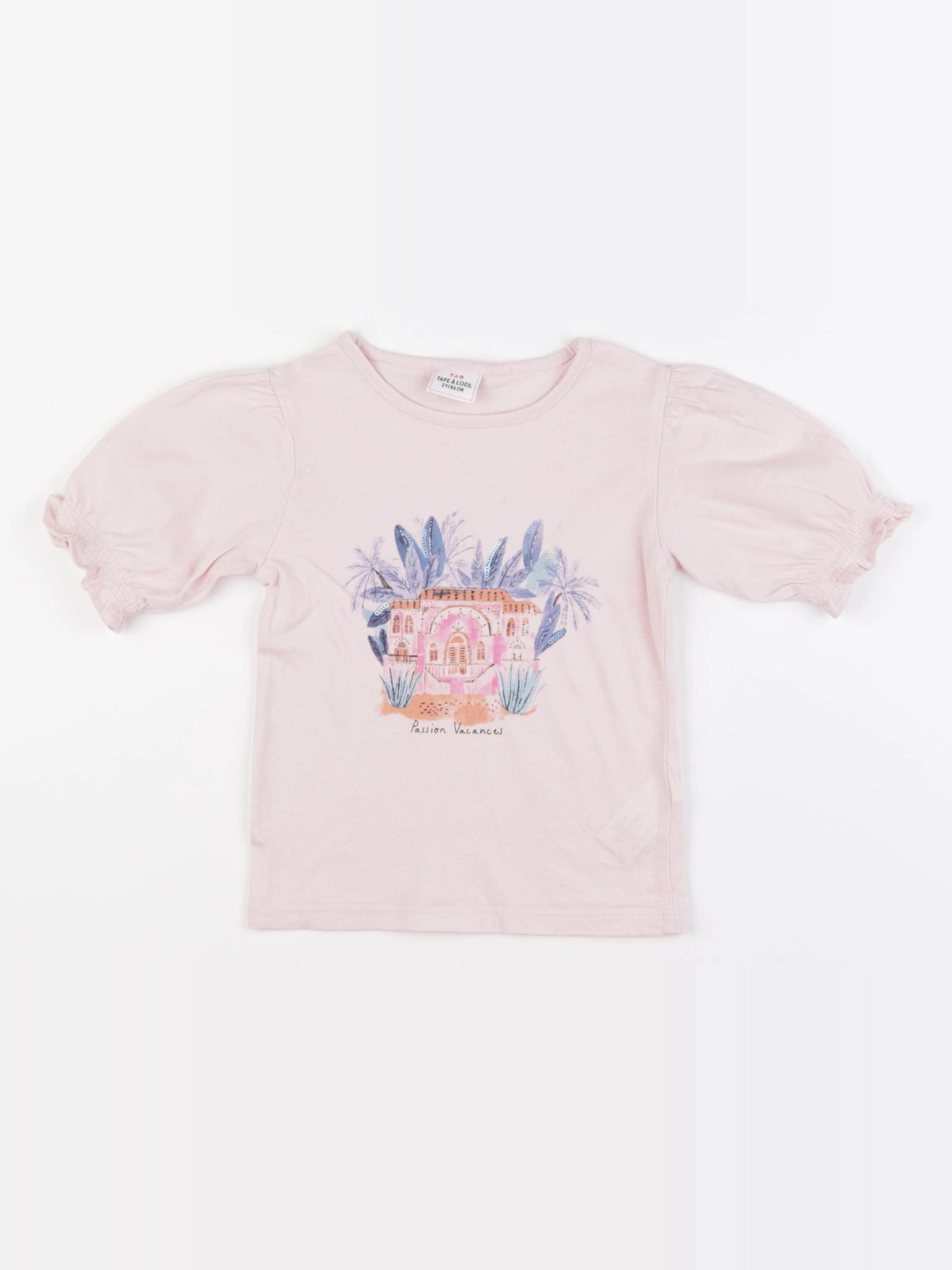 Tape à l'oeil - tee-shirt rose - 2 ans