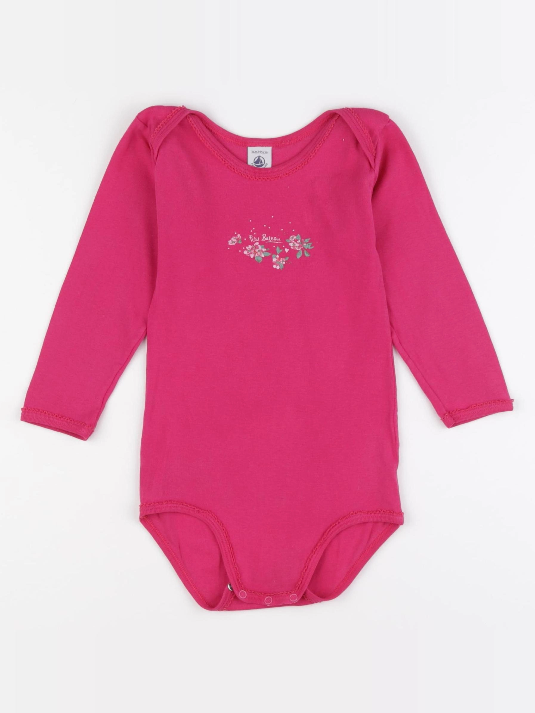 Petit Bateau - body rose - 36 mois