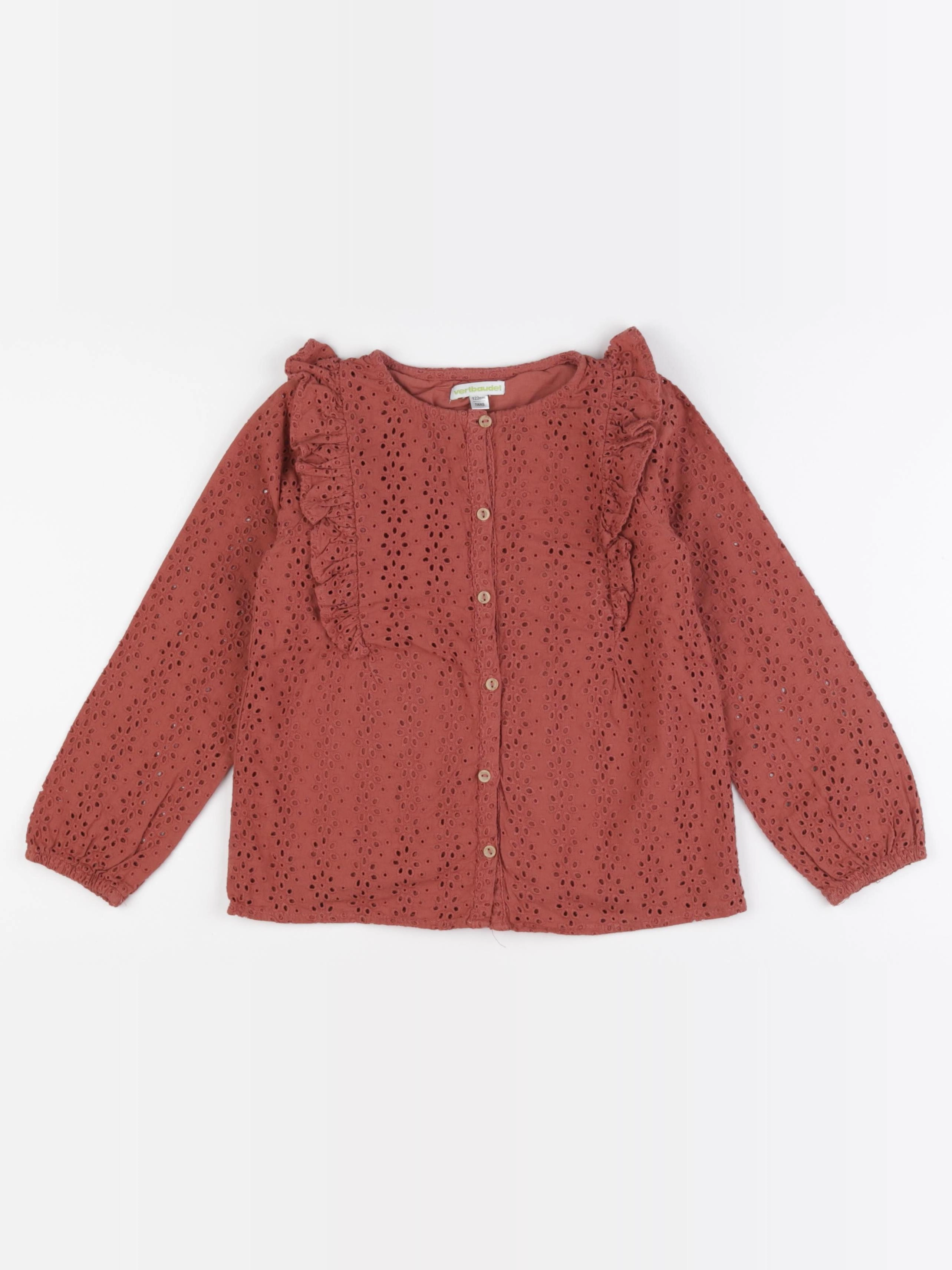Vertbaudet - blouse marron - 7 ans
