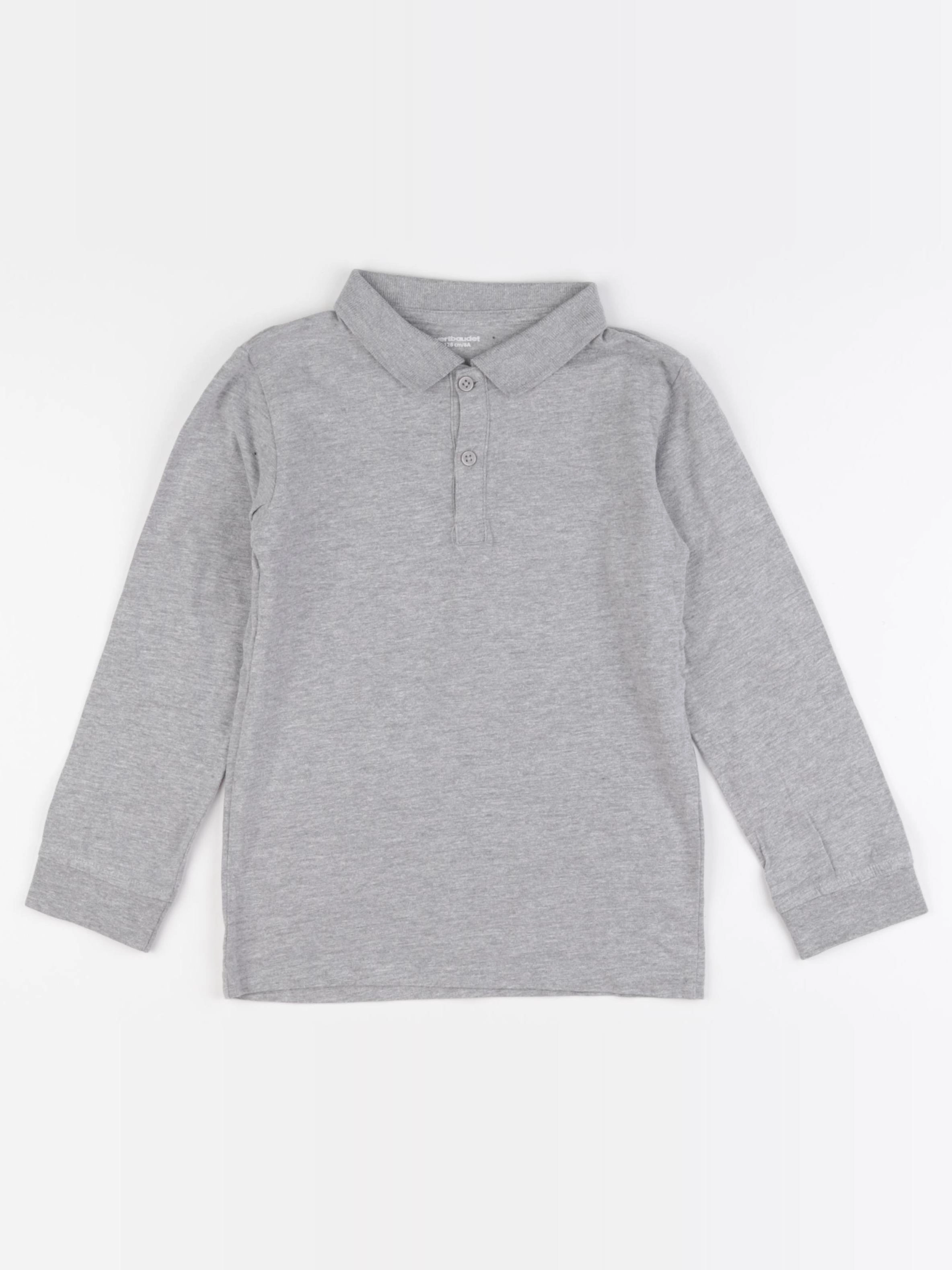 Vertbaudet - polo gris - 8 ans