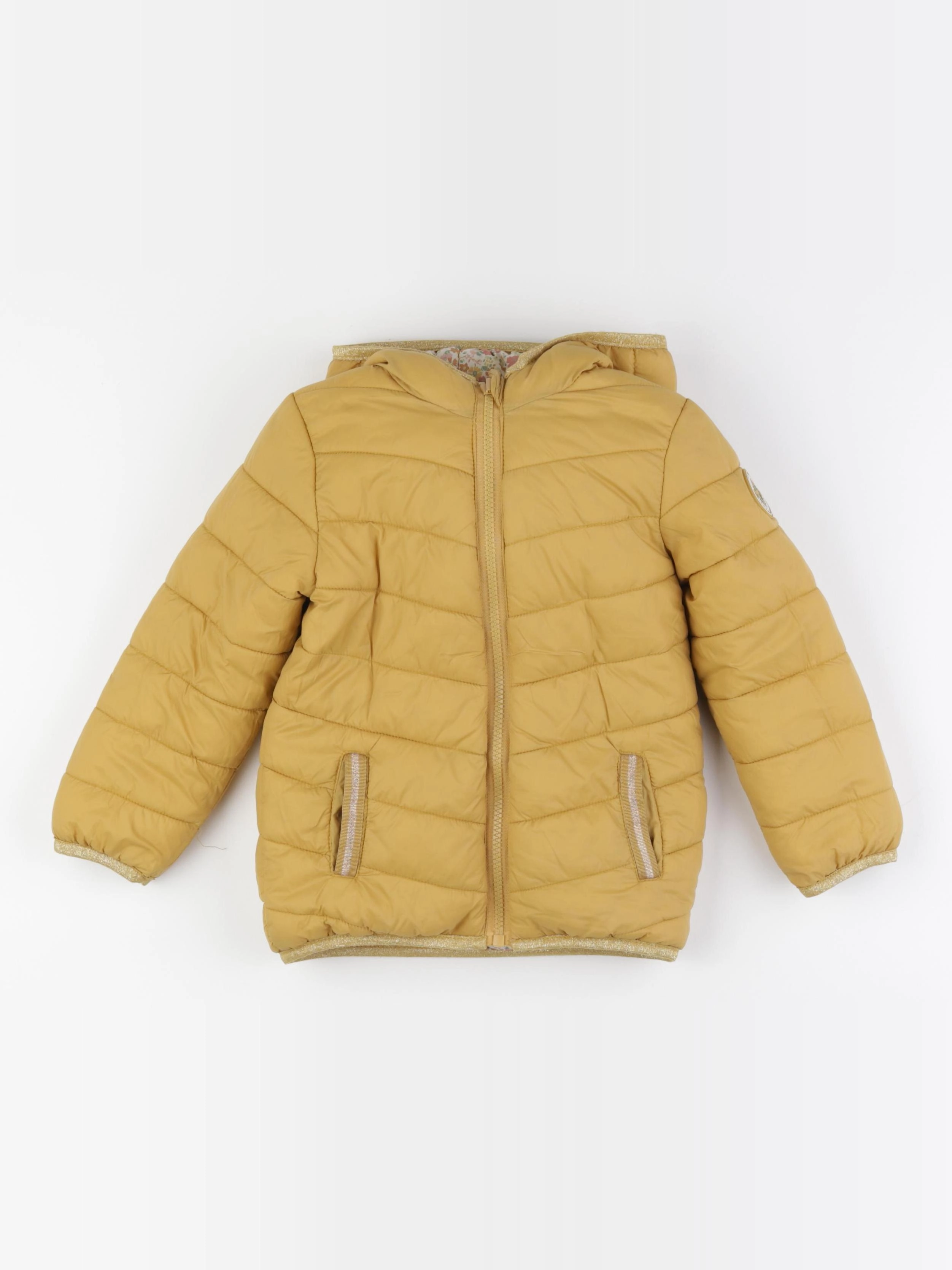 Vertbaudet - doudoune réversible jaune - 5 ans