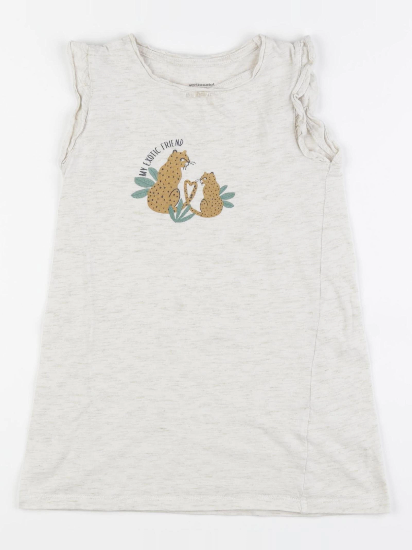 Vertbaudet - chemise de nuit coton beige - 5 ans