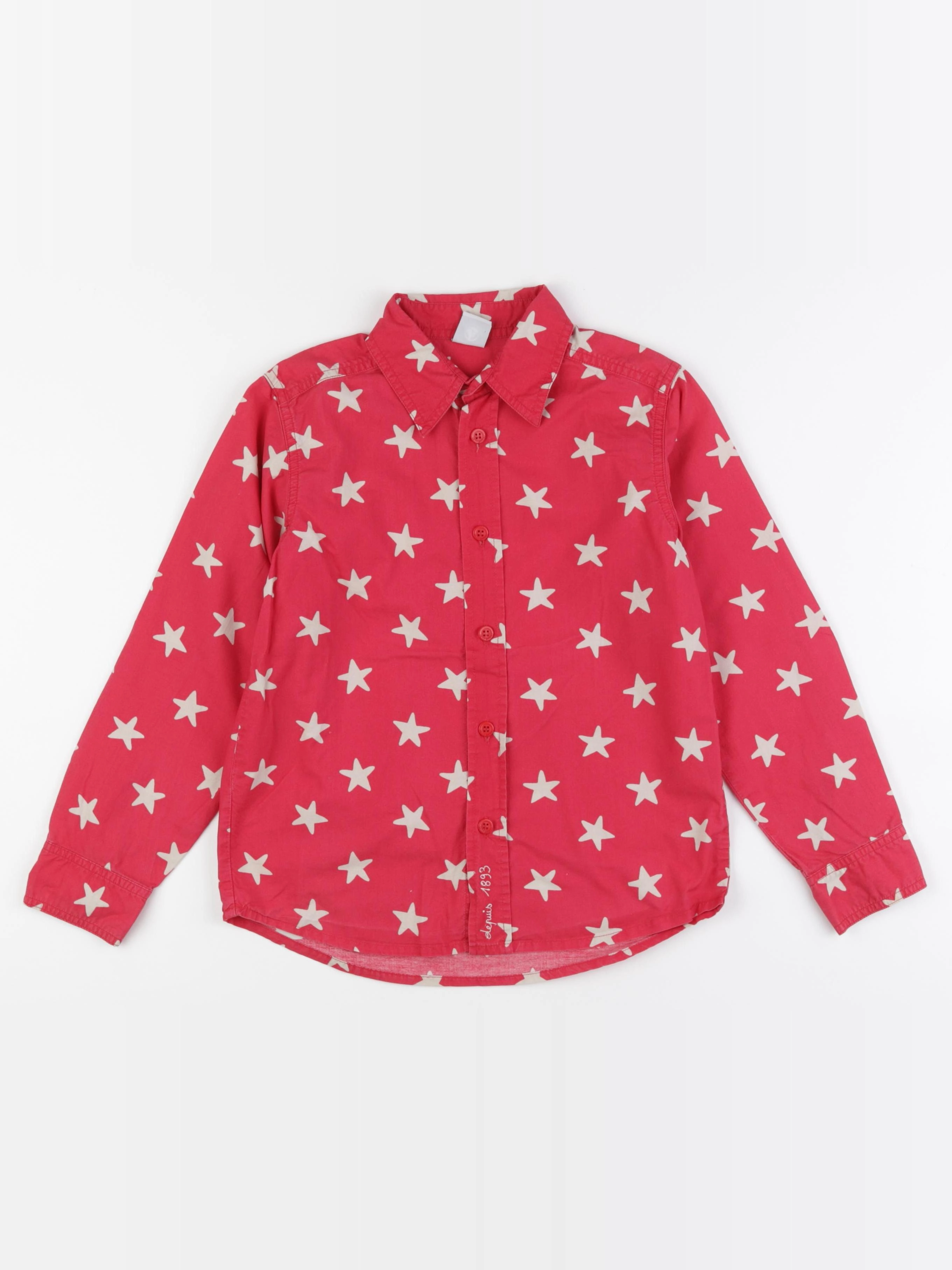 Petit Bateau - chemise rouge - 8 ans