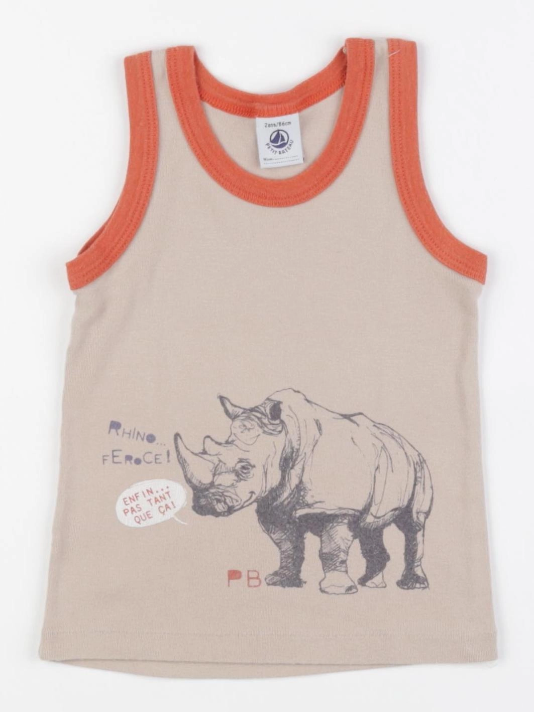 Petit Bateau - maillot de corps marron - 2 ans