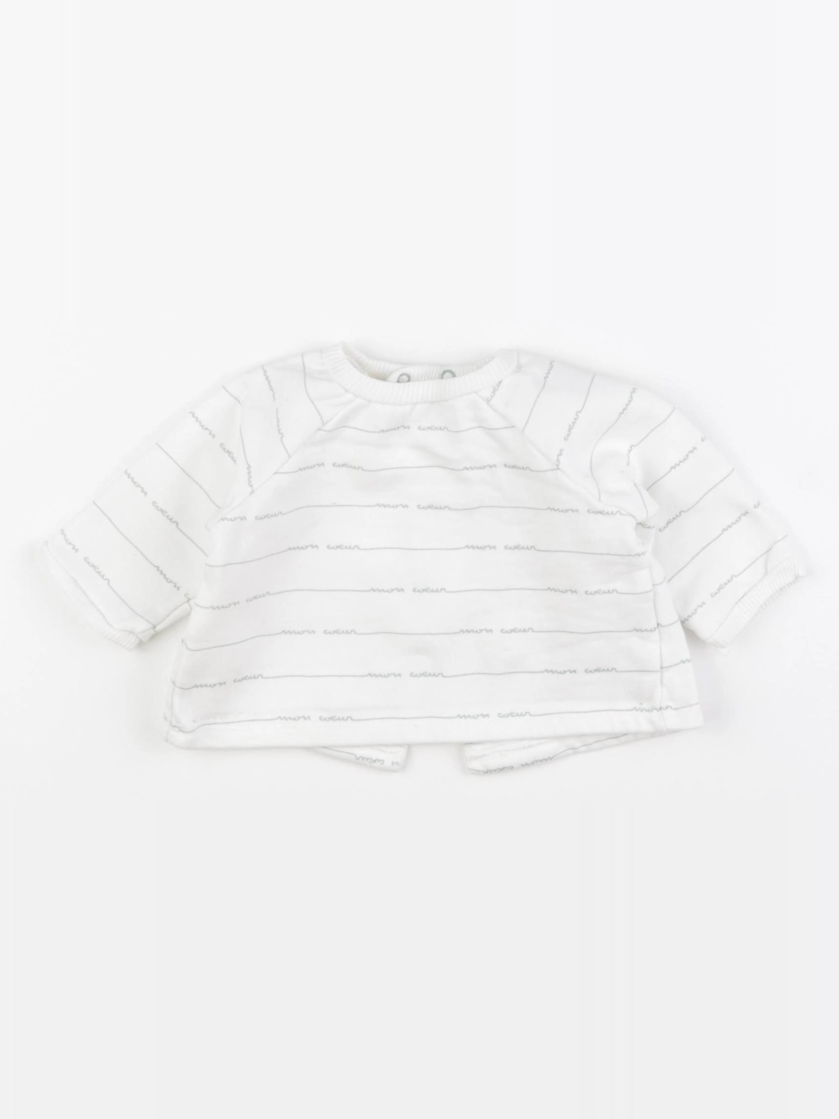 Boutchou - sweat blanc, vert - 3 mois