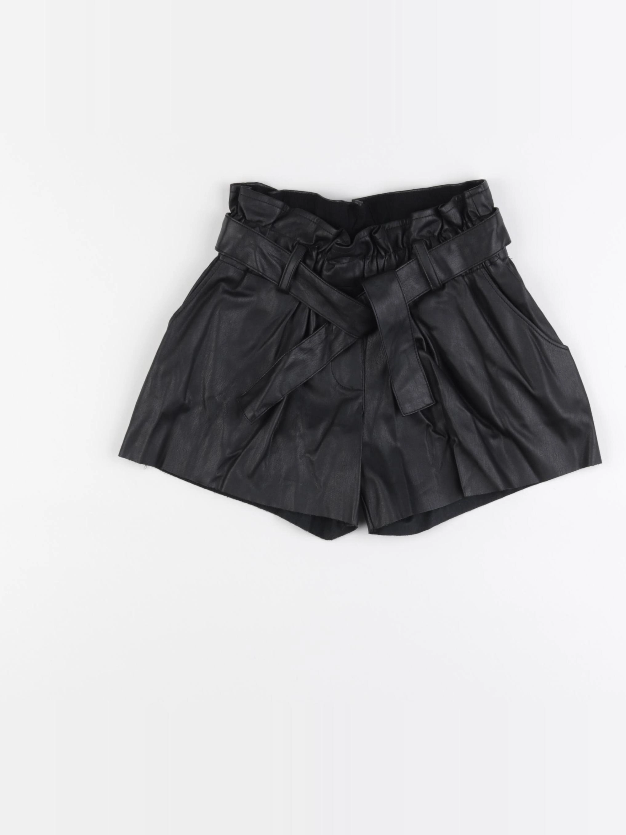 Zadig & Voltaire - short simili cuir noir - 4 ans