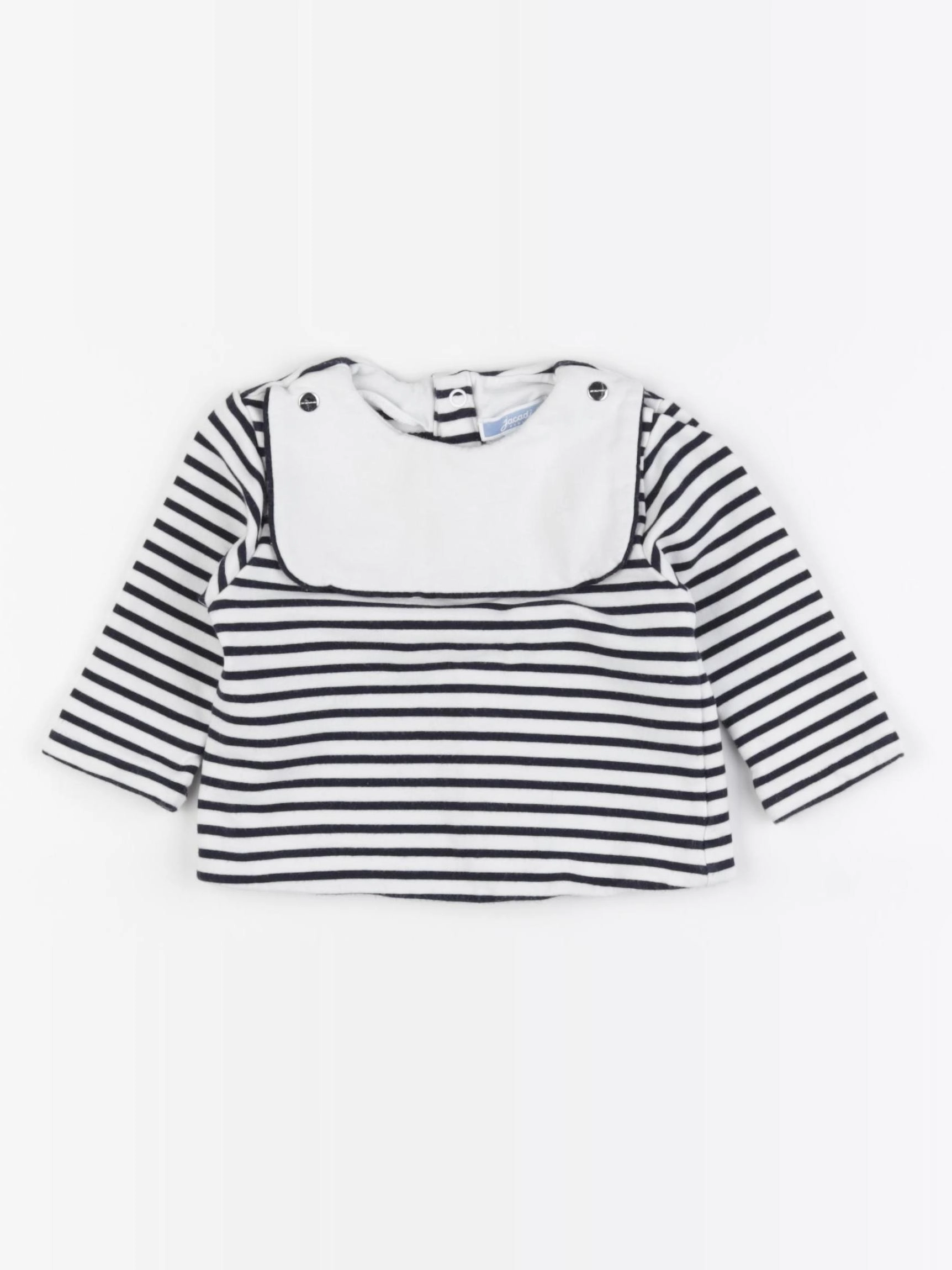 Jacadi - sweat blanc, bleu - 6 mois