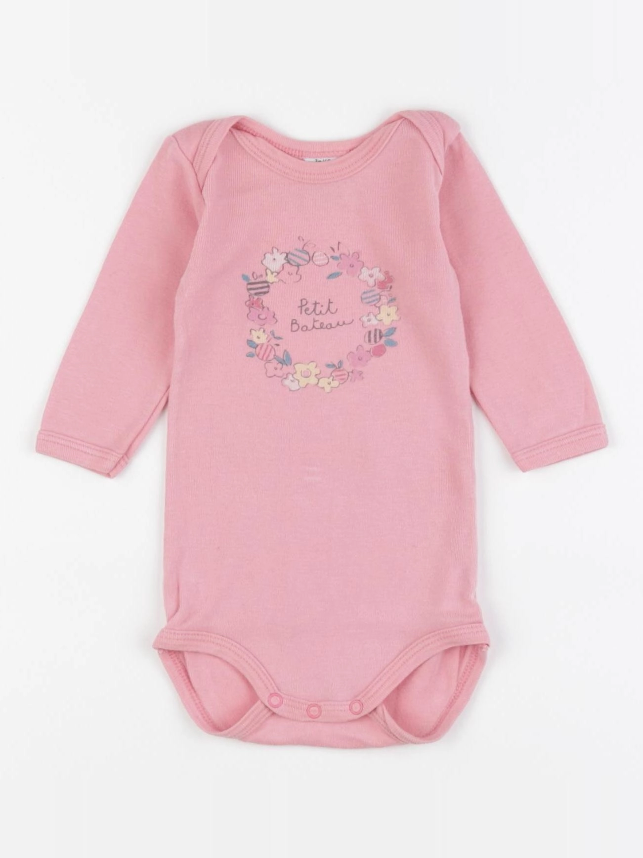 Petit Bateau - body rose - 3 mois