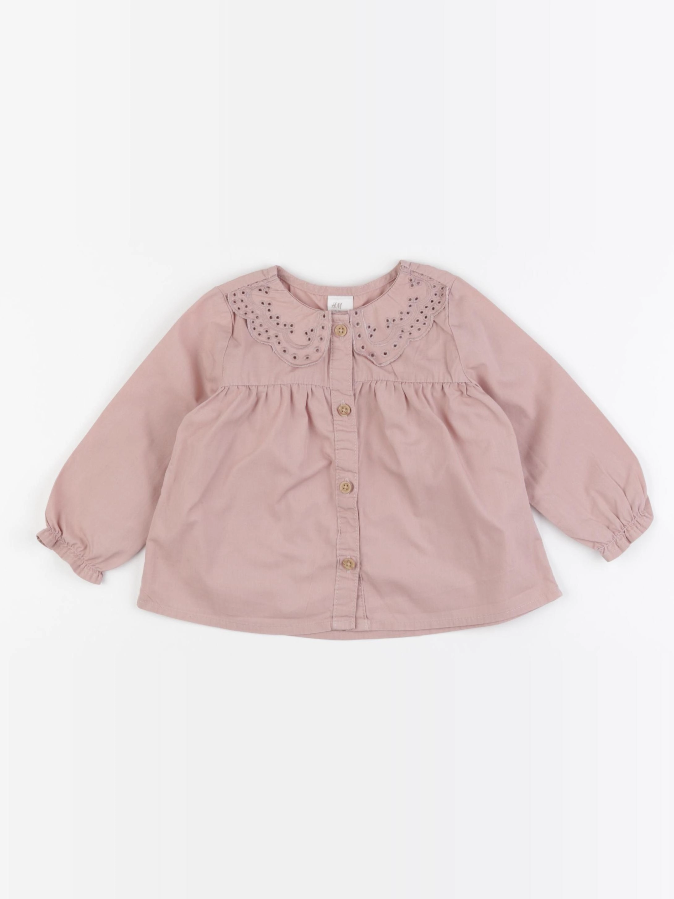 H&M - blouse rose - 6/9 mois